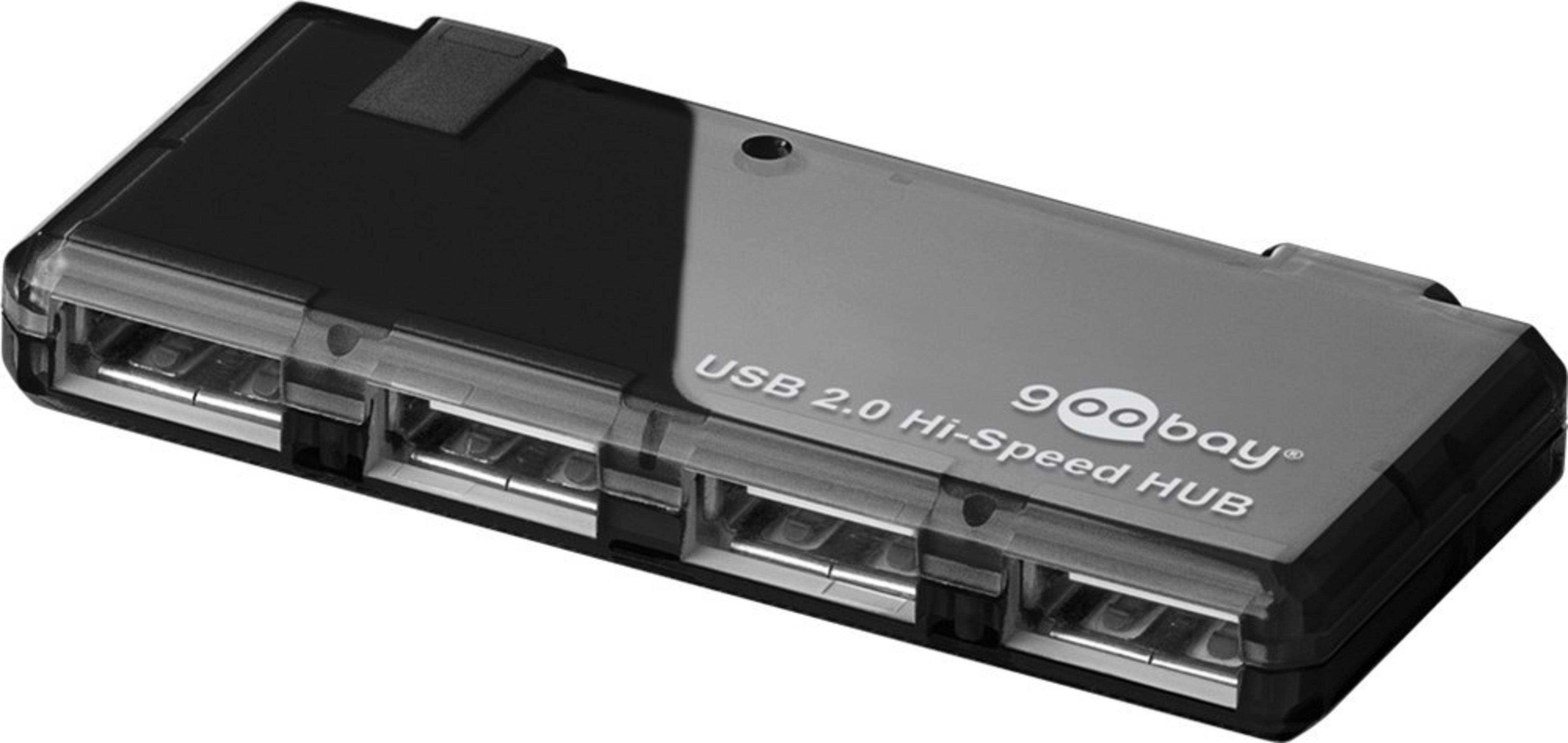 95912 4-FACH NETZTEIL, 2.0 Schwarz HUB Hi-Speed GOOBAY MIT USB HUB,