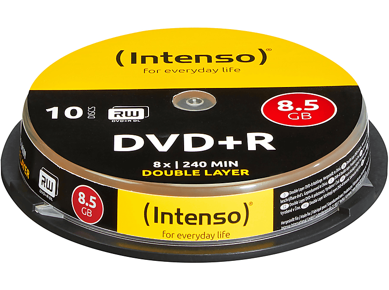 INTENSO 4311142 DVD+R DL 8X CB Rohlinge Double Layer 10ER DVD+R