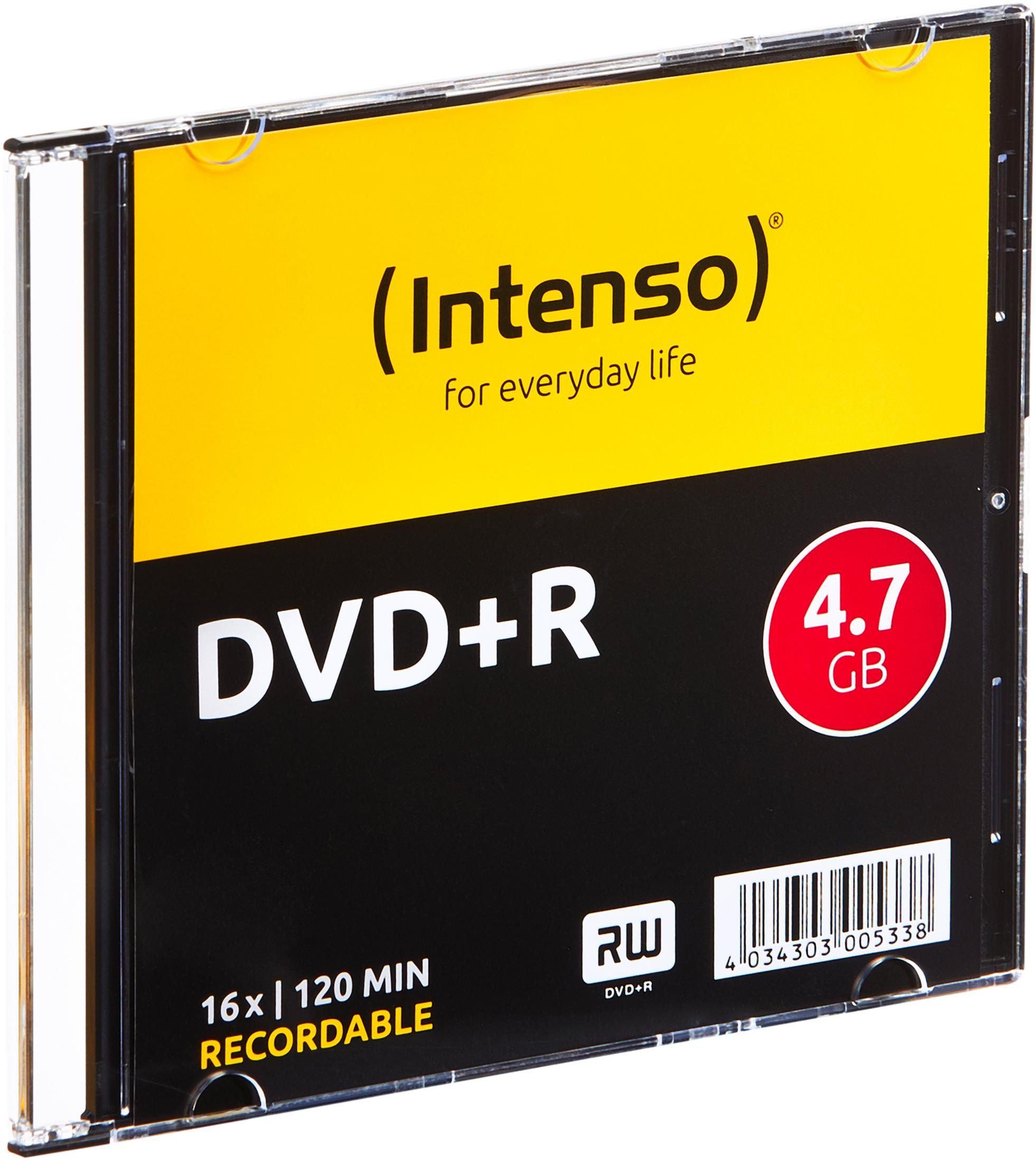 Funda de disco DVD+R. La funda tiene una cubierta amarilla y negra con texto.