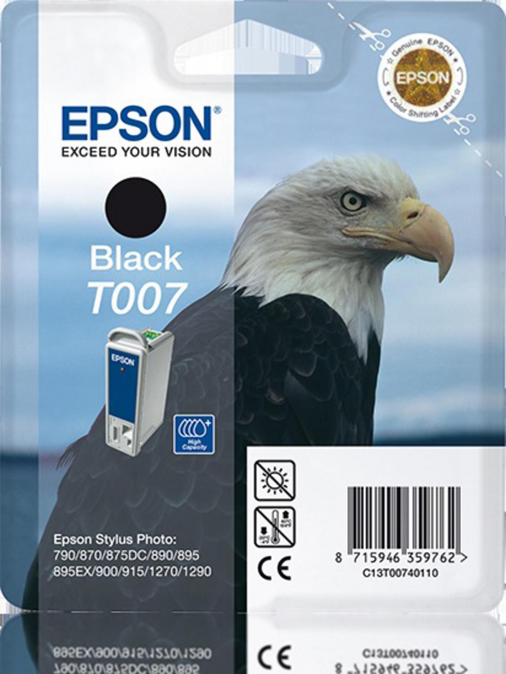C13T00740110 Schwarz EPSON Tintenpatrone (C13T00740110) BLACK STYLUS PHOTO F.