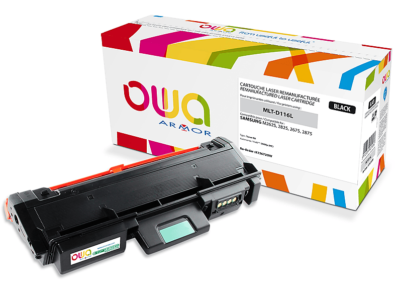 OWA K15672OW ERSETZT SAMSUNG MLT-D116L/ELS Toner Schwarz (SAMSUNG MLT-D116L/ELS, MLT-D 116 L/ELS)