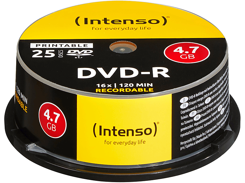 INTENSO 4801154 DVD-R Rohlinge 16X SP DVD-R 25ER PRINT