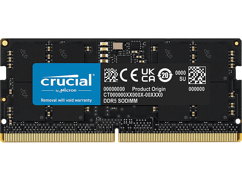 CRUCIAL CT16G56C46S5 16GB DDR5-5600 SODIMM CL46 (16GBIT) Arbeitsspeicher 16 GB DDR5
