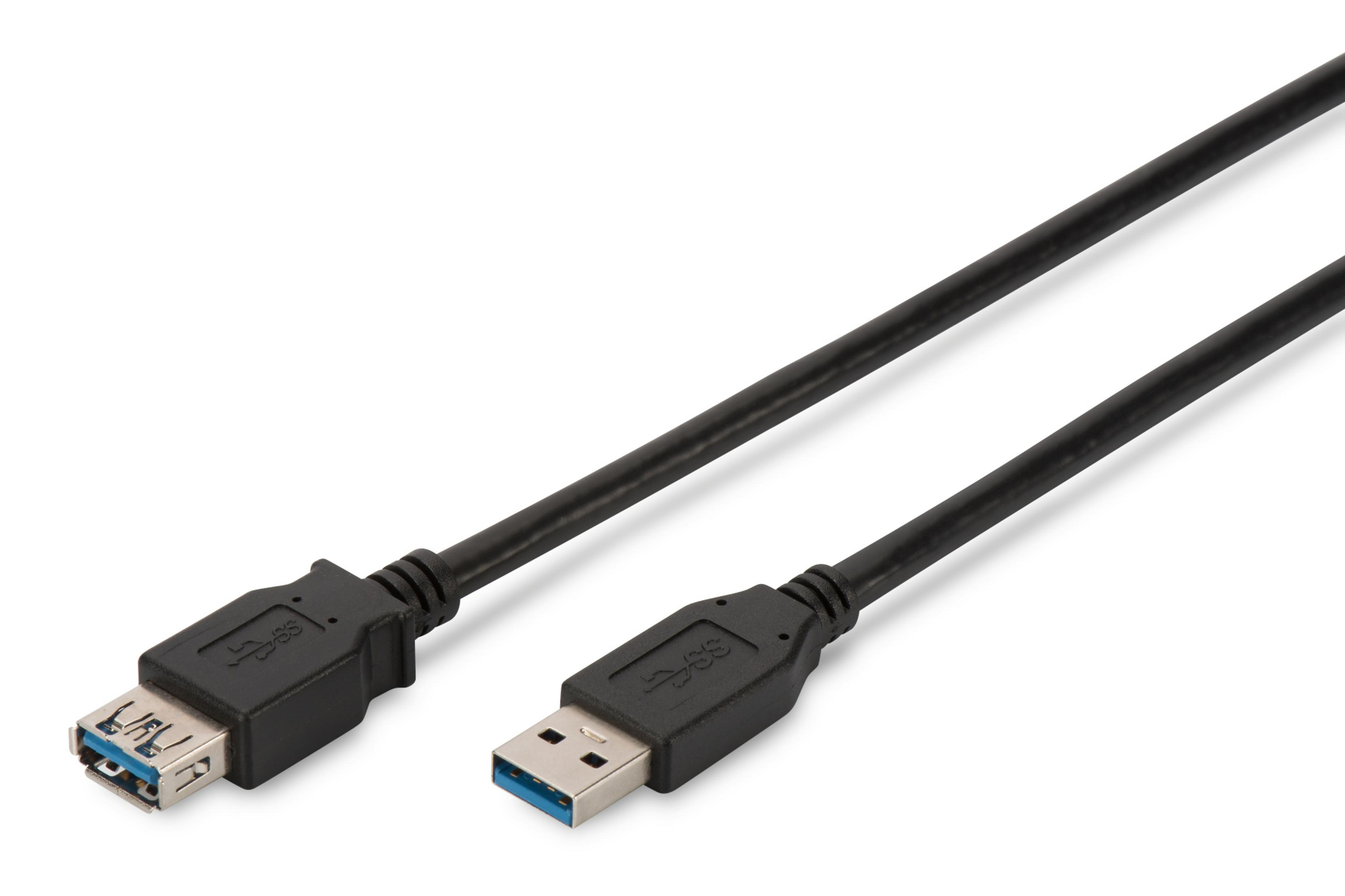 DIGITUS 1,8M USB-Kabel USB VERLÄNGERUNG 3.0 SCHWARZ DK-300203-018-S