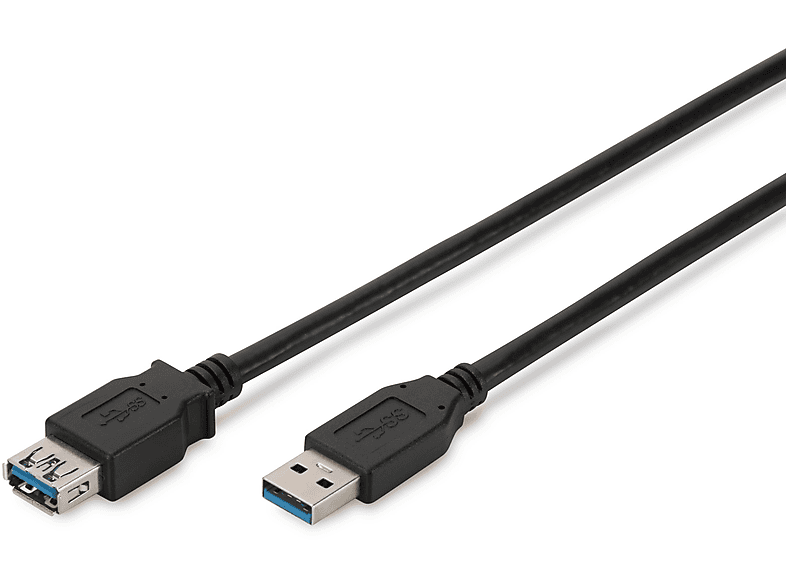 USB 3.0 SCHWARZ VERLÄNGERUNG 1,8M USB-Kabel DIGITUS DK-300203-018-S