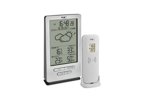 Funkwetterstation mit Außensensor/Innen-/Außentemperatur/Mondphase  Thermometer Hygrometer