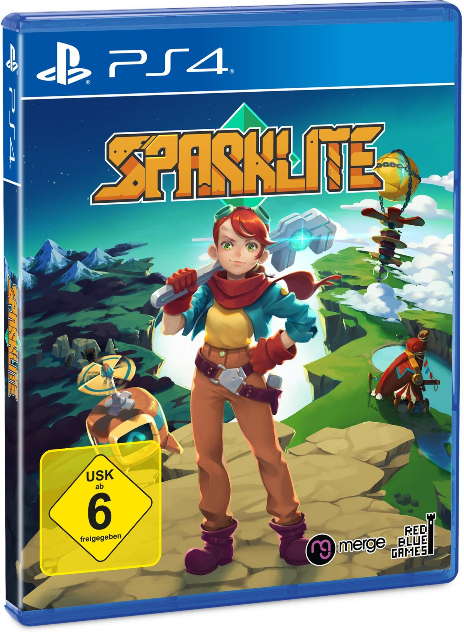 PS4-Spielbox mit einer Zeichentrickfigur, die ein Werkzeug und einen Berg hält.