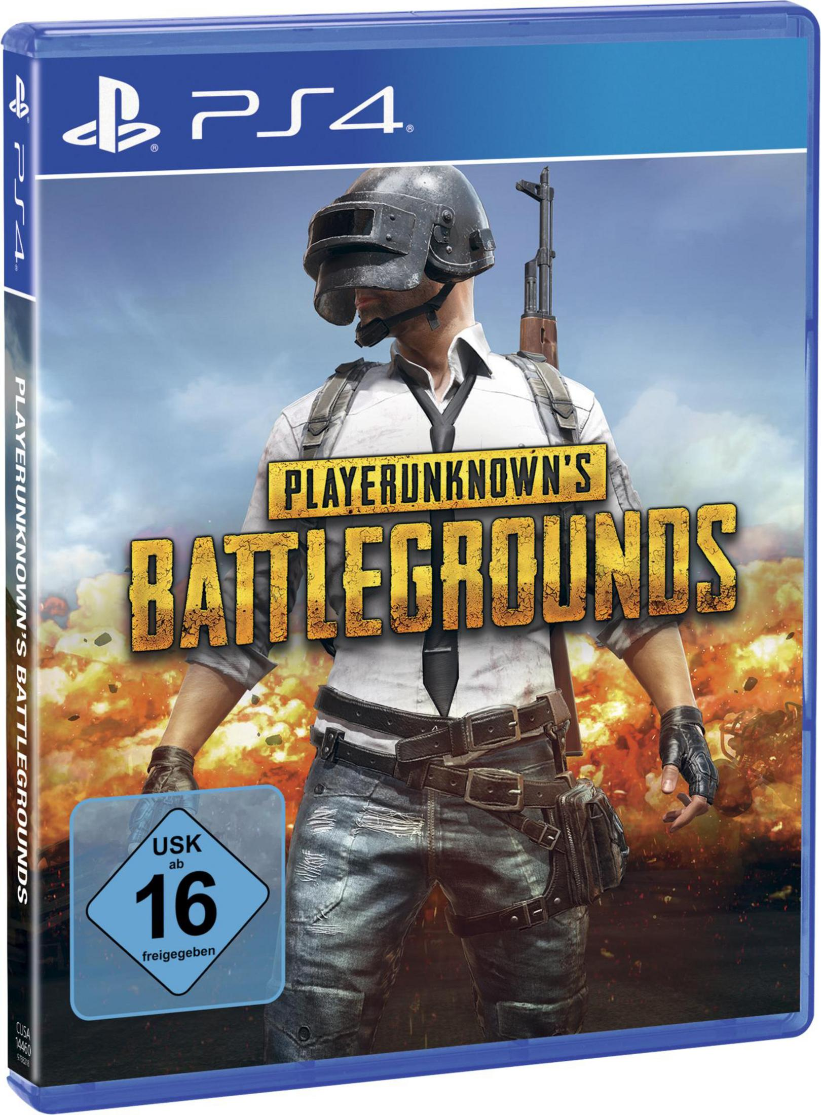 PS4-Spielverpackung mit Soldat und Helm auf dem Cover, Titel 'PUBG'.