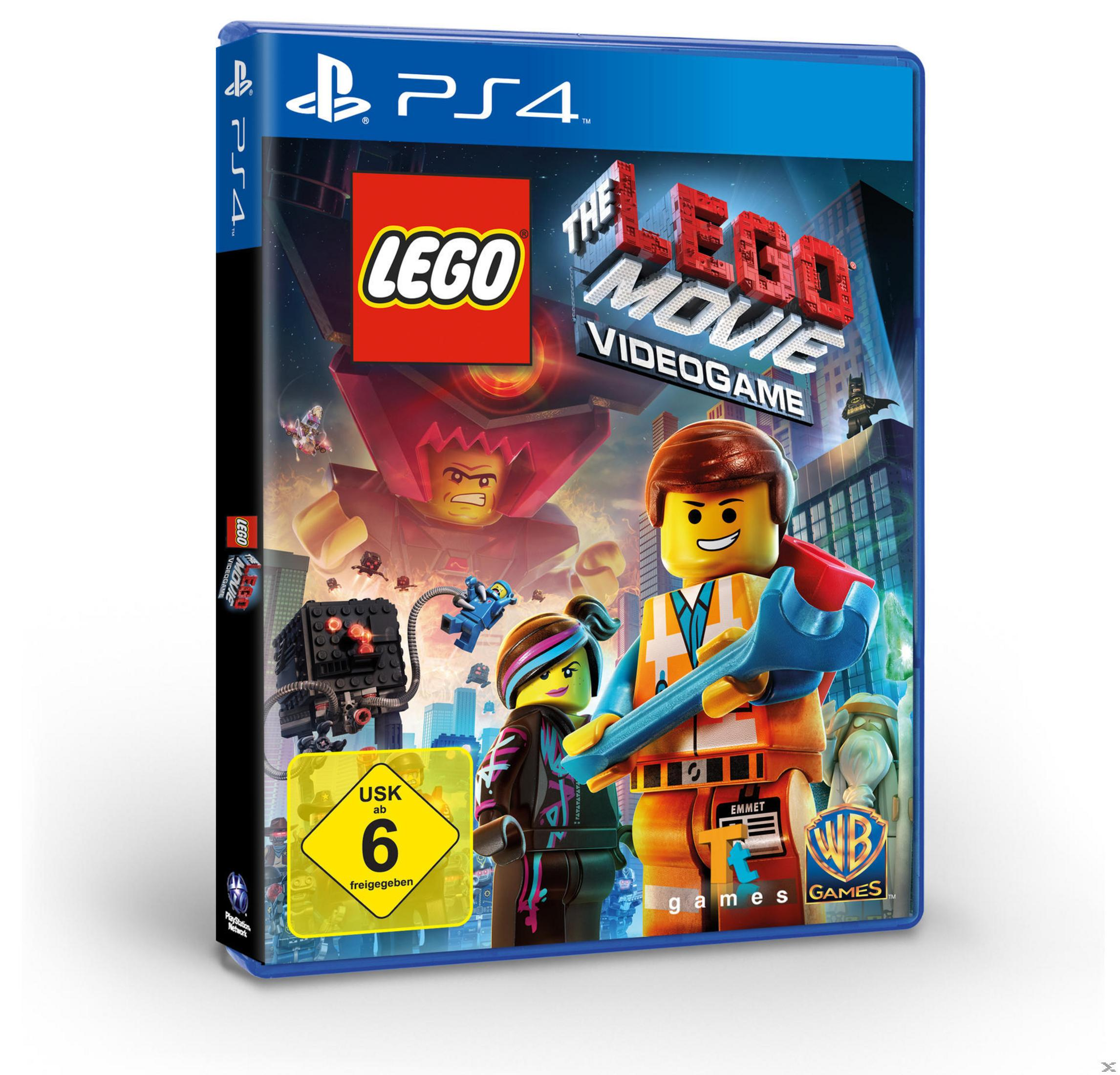 Eine PS4-Spielbox von The Lego Movie Videogame. Das Cover hat Lego-Charaktere.