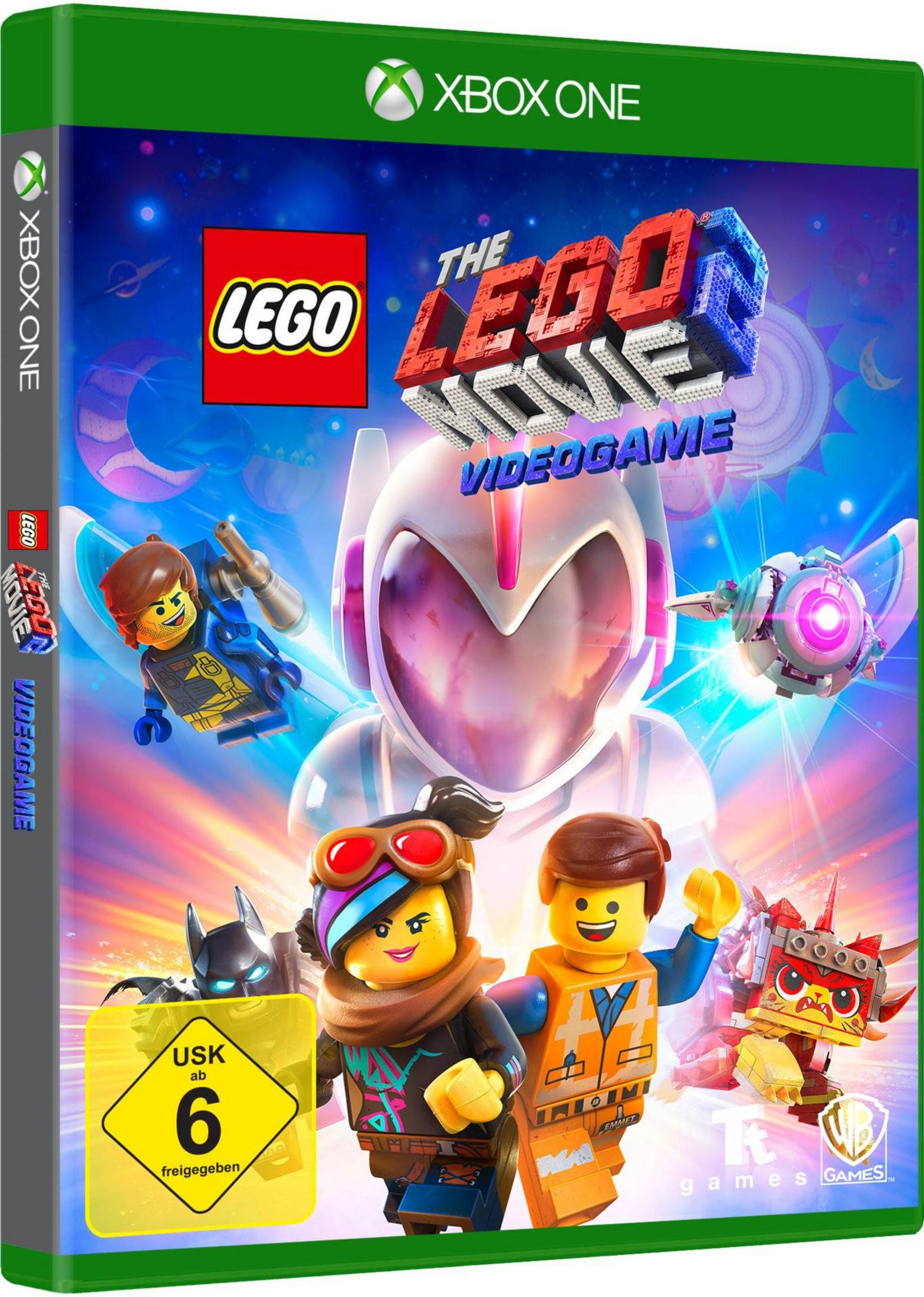 Die Lego Movie 2 Videospielbox. Charaktere aus dem Film sind auf dem Cover.