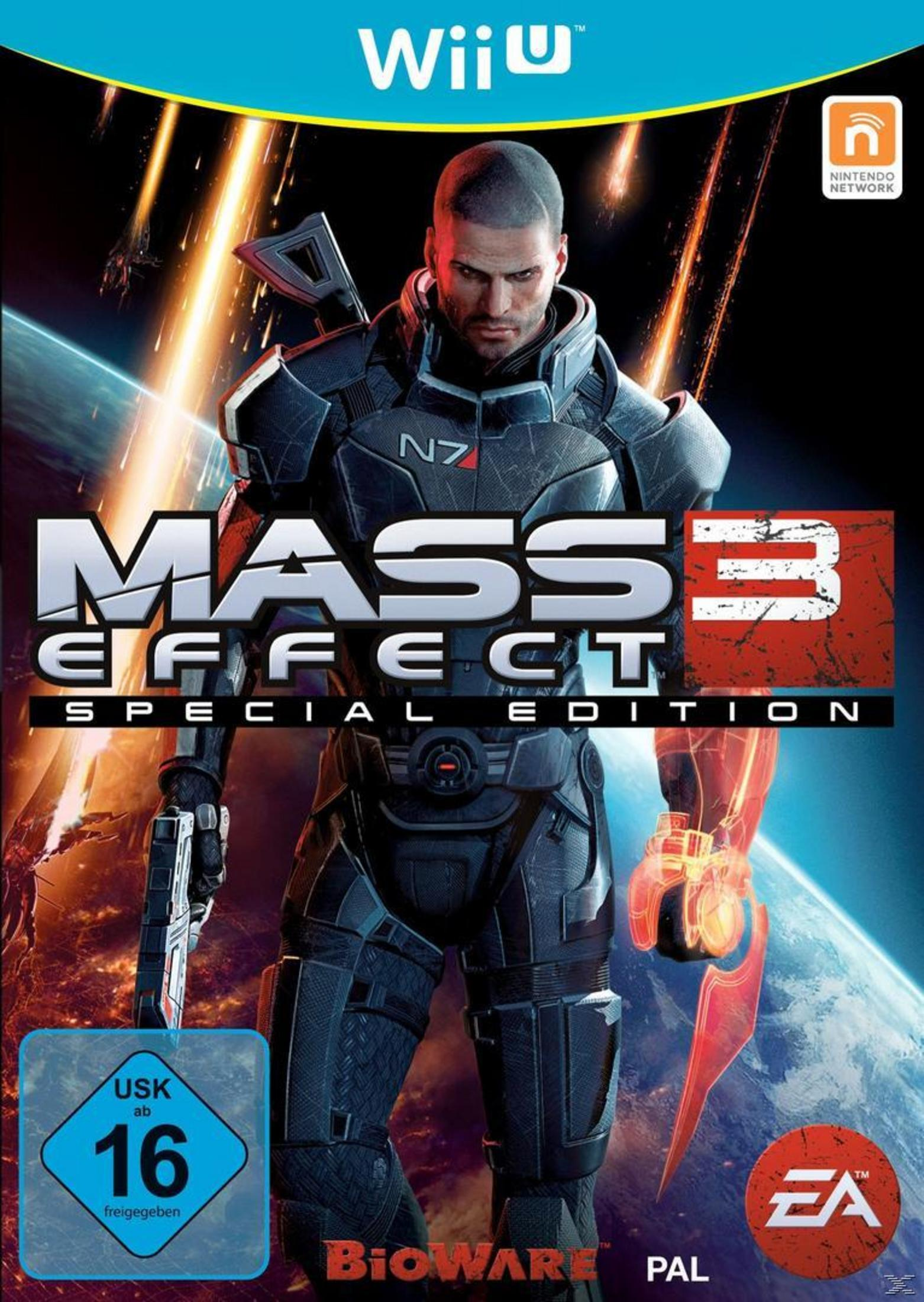 Mass Effect 3 Special Edition-Spielcover mit Commander Shepard in Rüstung.