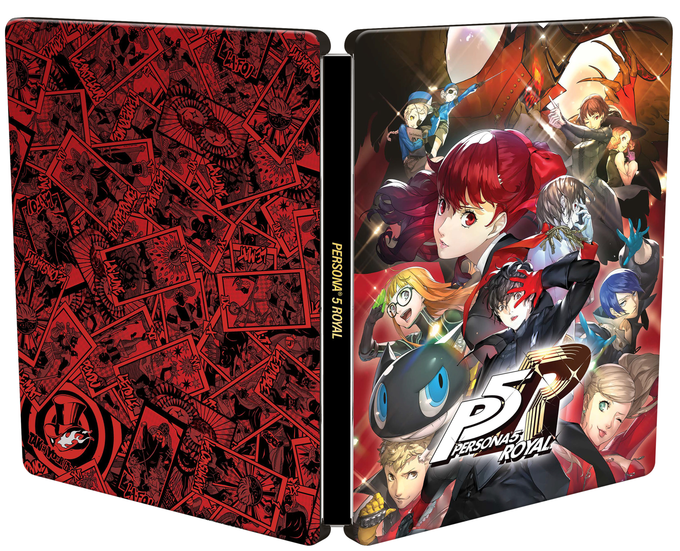 Spielcover von Persona 5 Royal. Das Cover zeigt verschiedene Anime-Charaktere im Vordergrund.