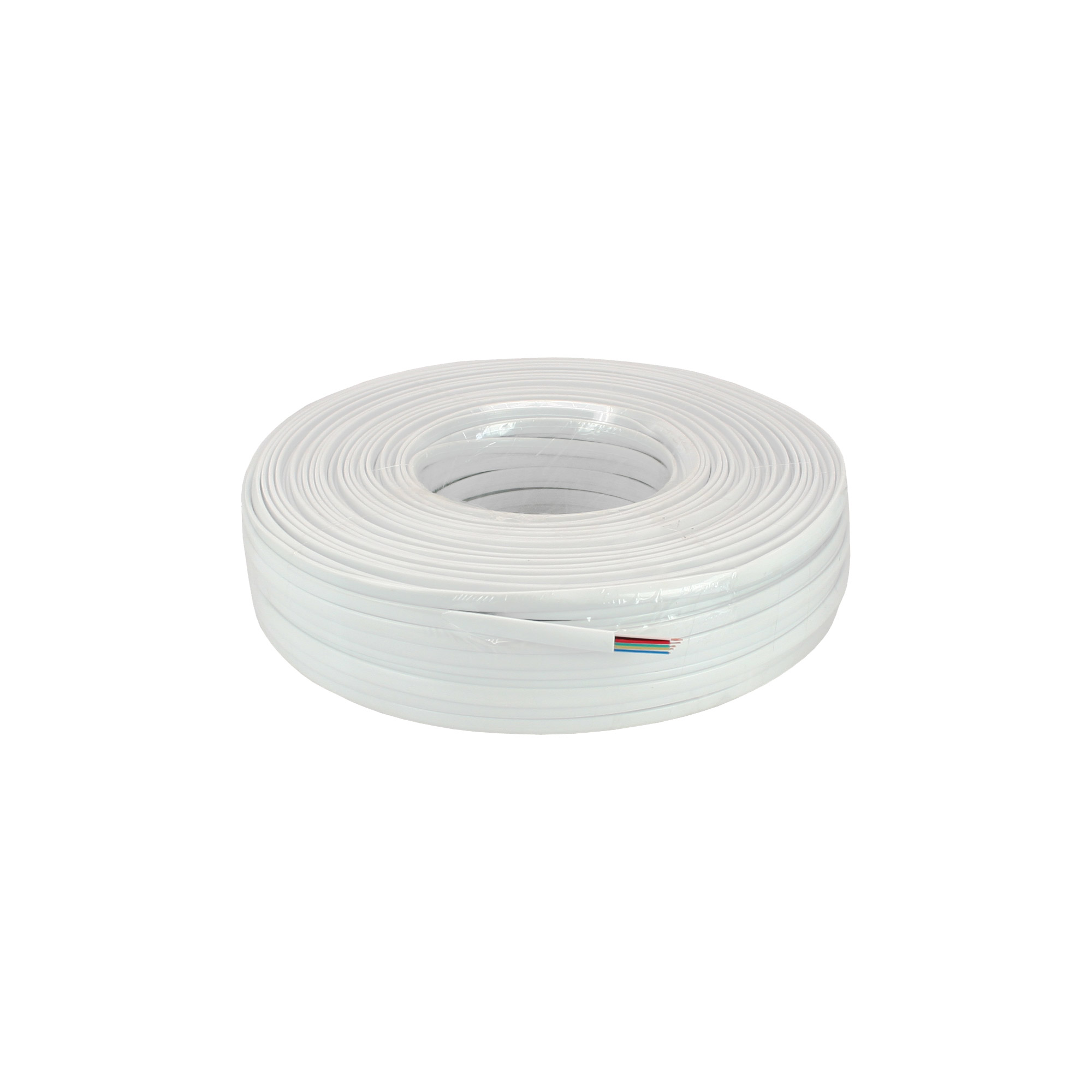 INLINE InLine® Modularkabel, 6adrig Flachband weiß, 100m Kabel Rohware/Meterware, Kabel Ring Telefon, m 100
