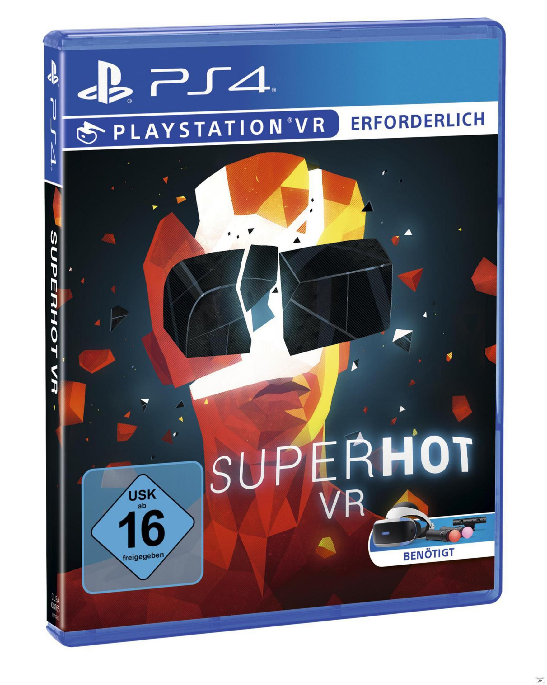 Eine PS4-Spielbox für Superhot VR. Das Cover zeigt eine geometrische Figur und den Spieletitel.