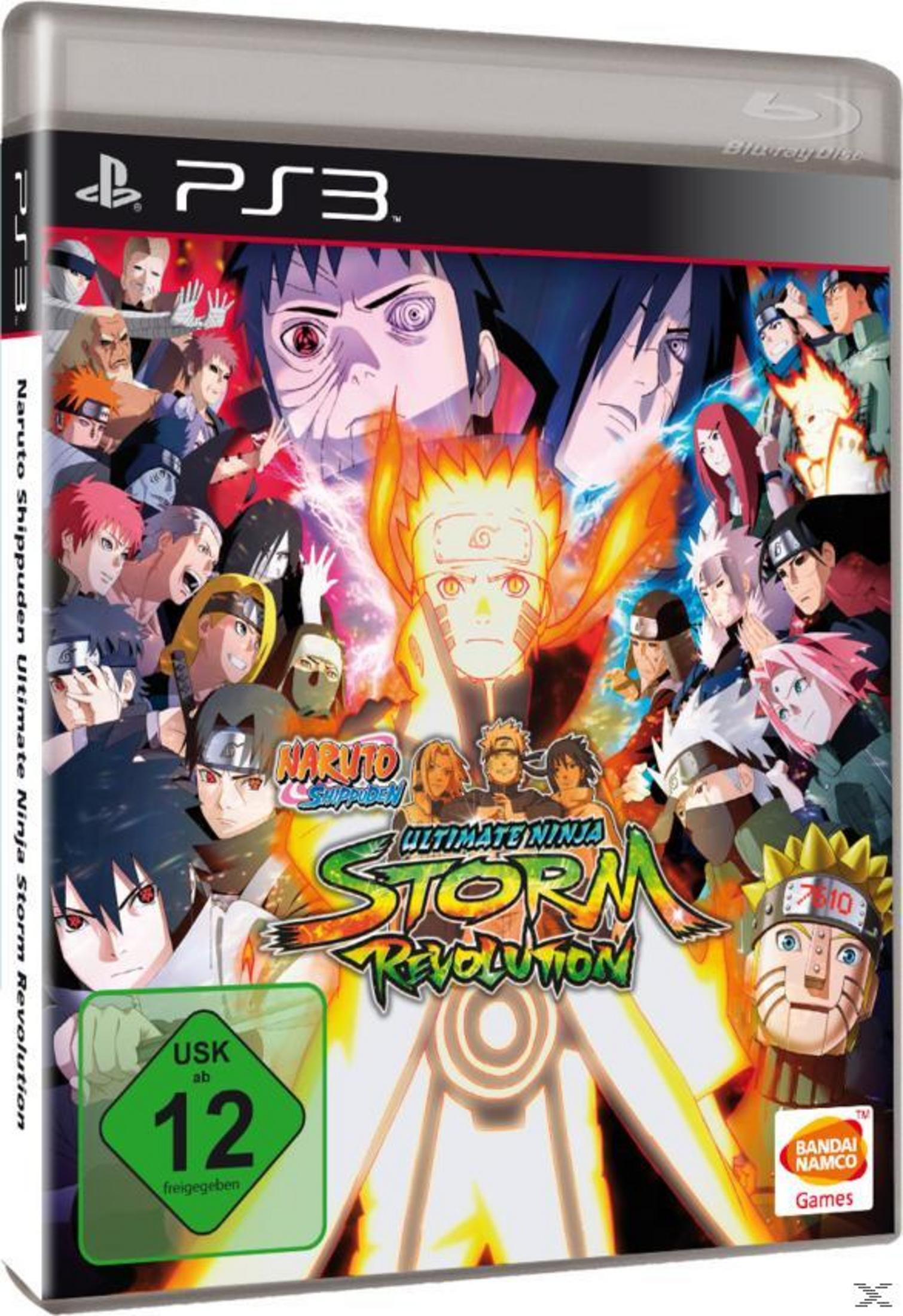 Naruto Shippuden Spielcover. Viele Anime-Charaktere werden gezeigt.