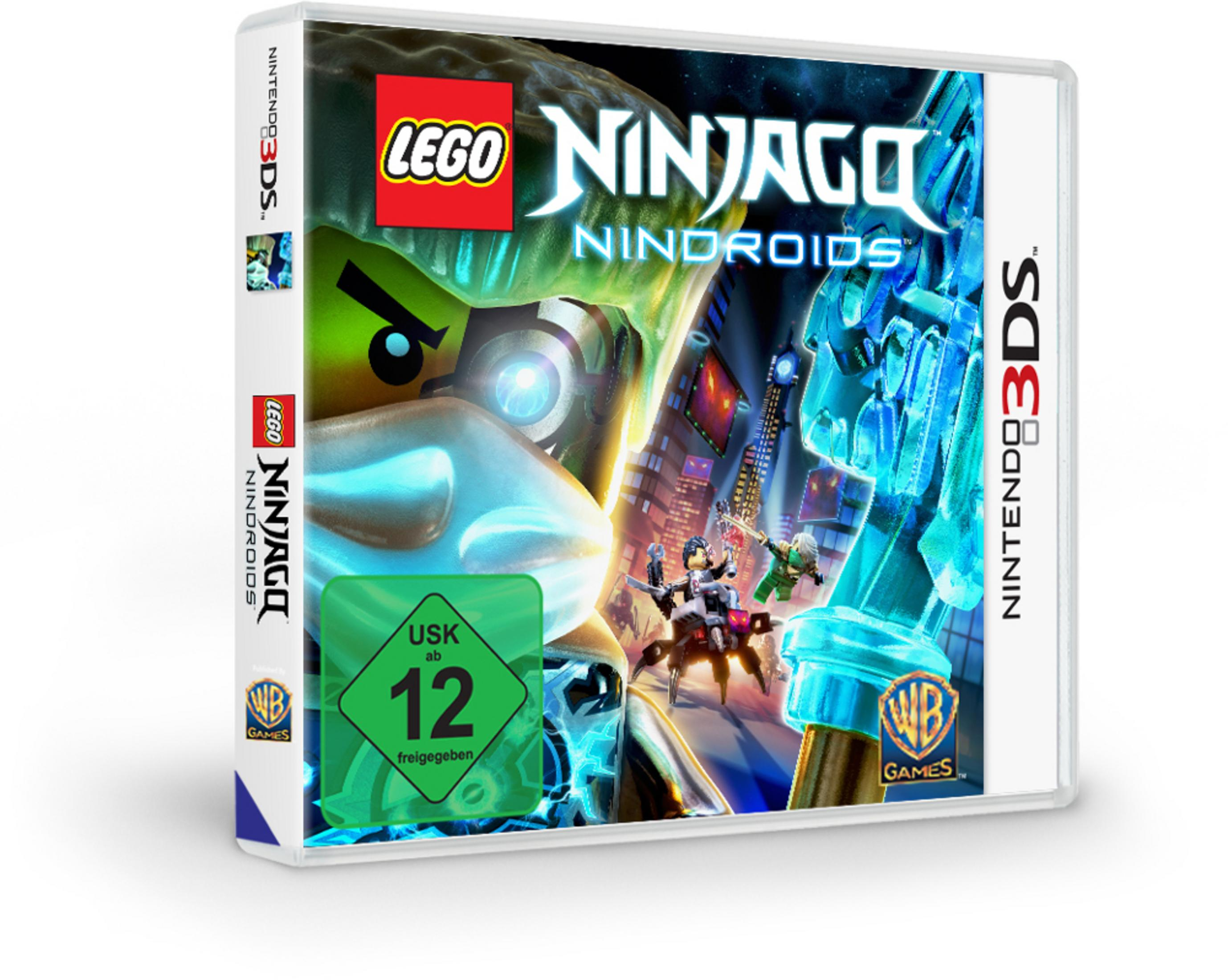 LEGO Ninjago Nindroids Spielbox für Nintendo 3DS, mit Ninja-Charakter.