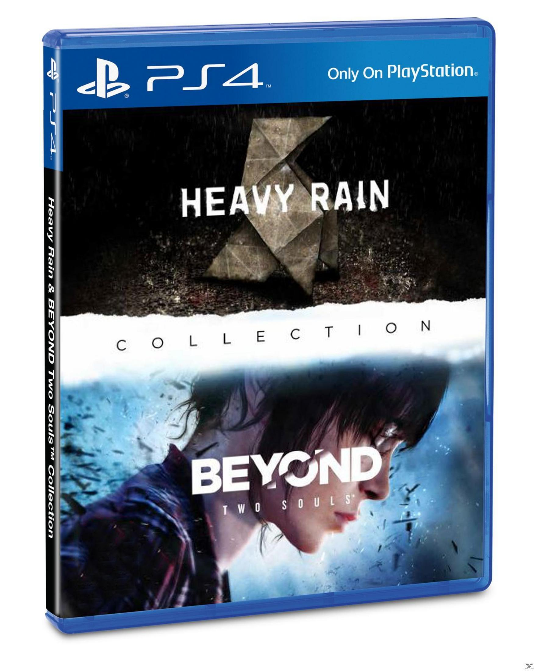 Custodia del gioco PS4 per Heavy Rain & Beyond Two Souls. Custodia blu con titolo e personaggi del gioco.
