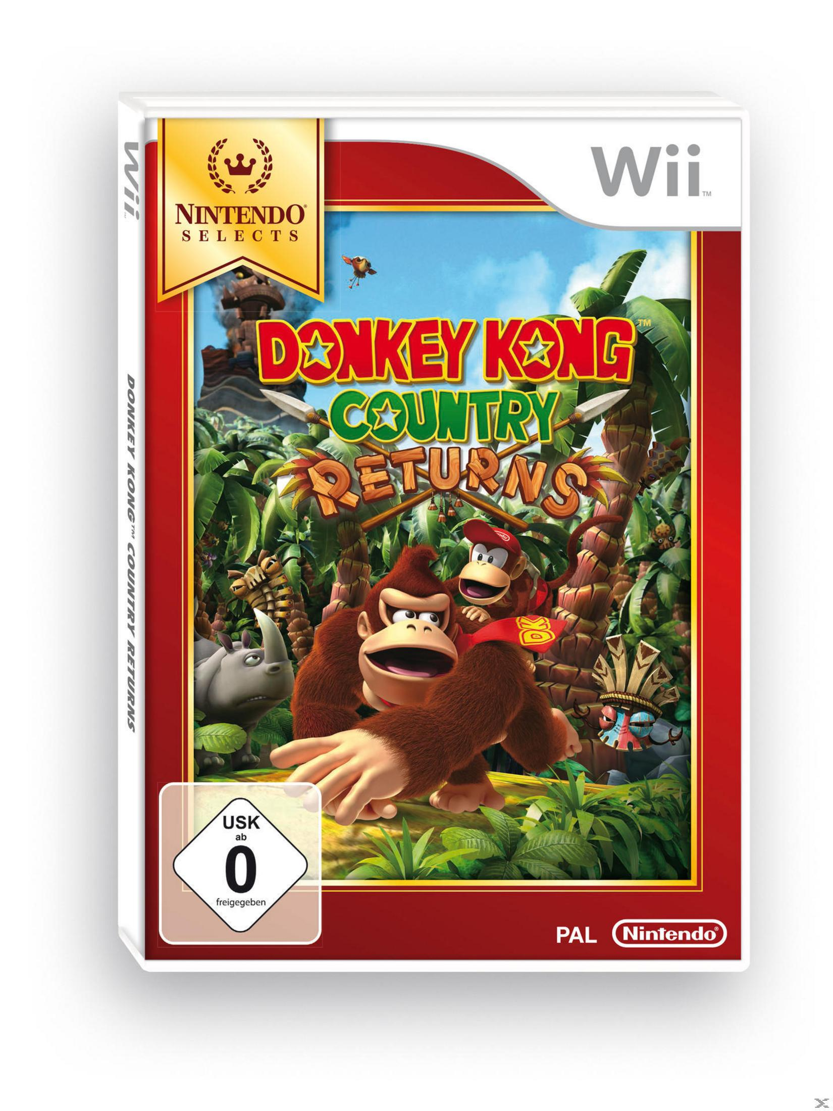 Donkey Kong Country Returns Wii-Spielbox mit Donkey Kong und Diddy Kong.