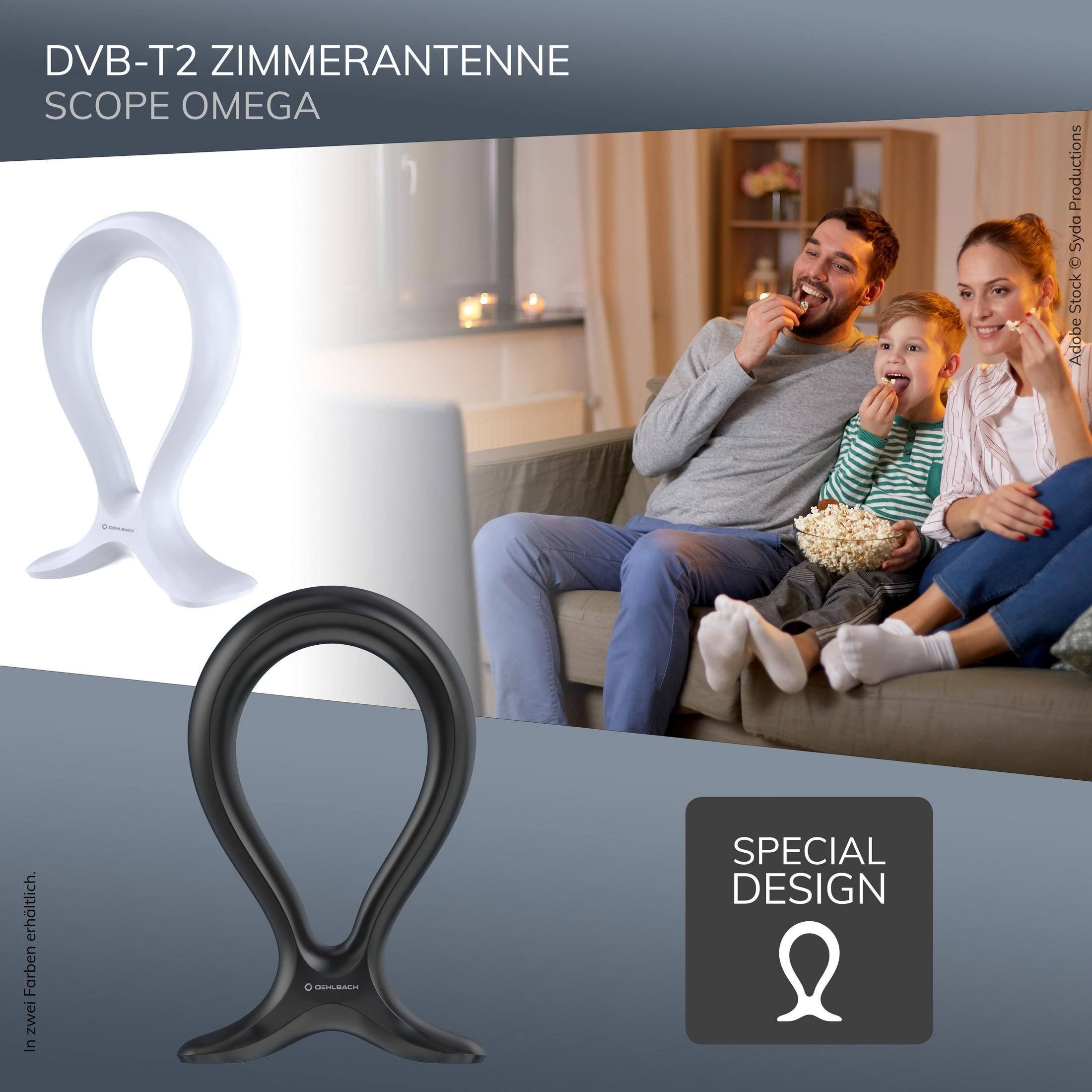 SCHWARZ SCOPE DVB-T2 OEHLBACH Zimmerantenne DVB-T2 ANTENNE HD OMEGA