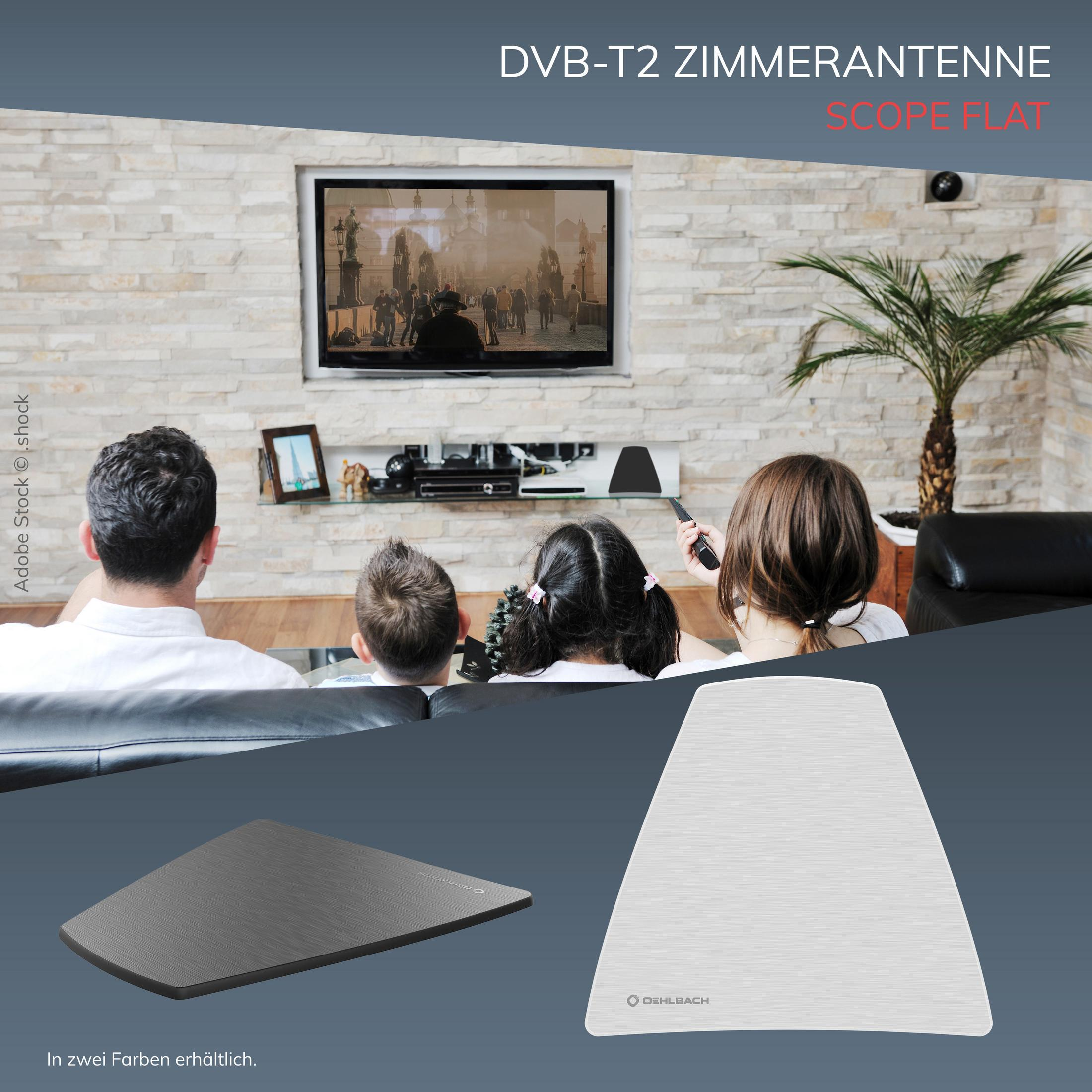D1C17231 FLAT SCOPE DVB-T2 Zimmerantenne ANTENNE HD OEHLBACH DVB-T2 SCHWARZ