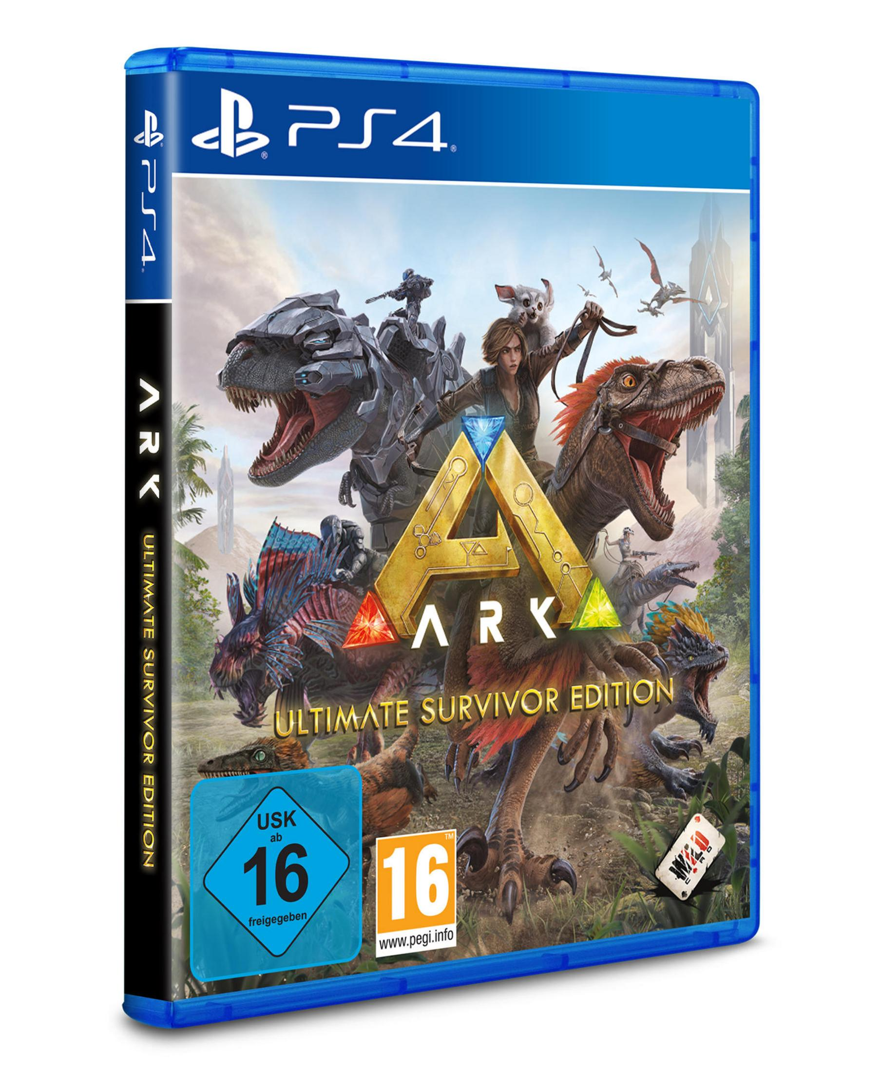 Das Cover des Videospiels ARK: Ultimate Survivor Edition, eine PS4-Spielbox.