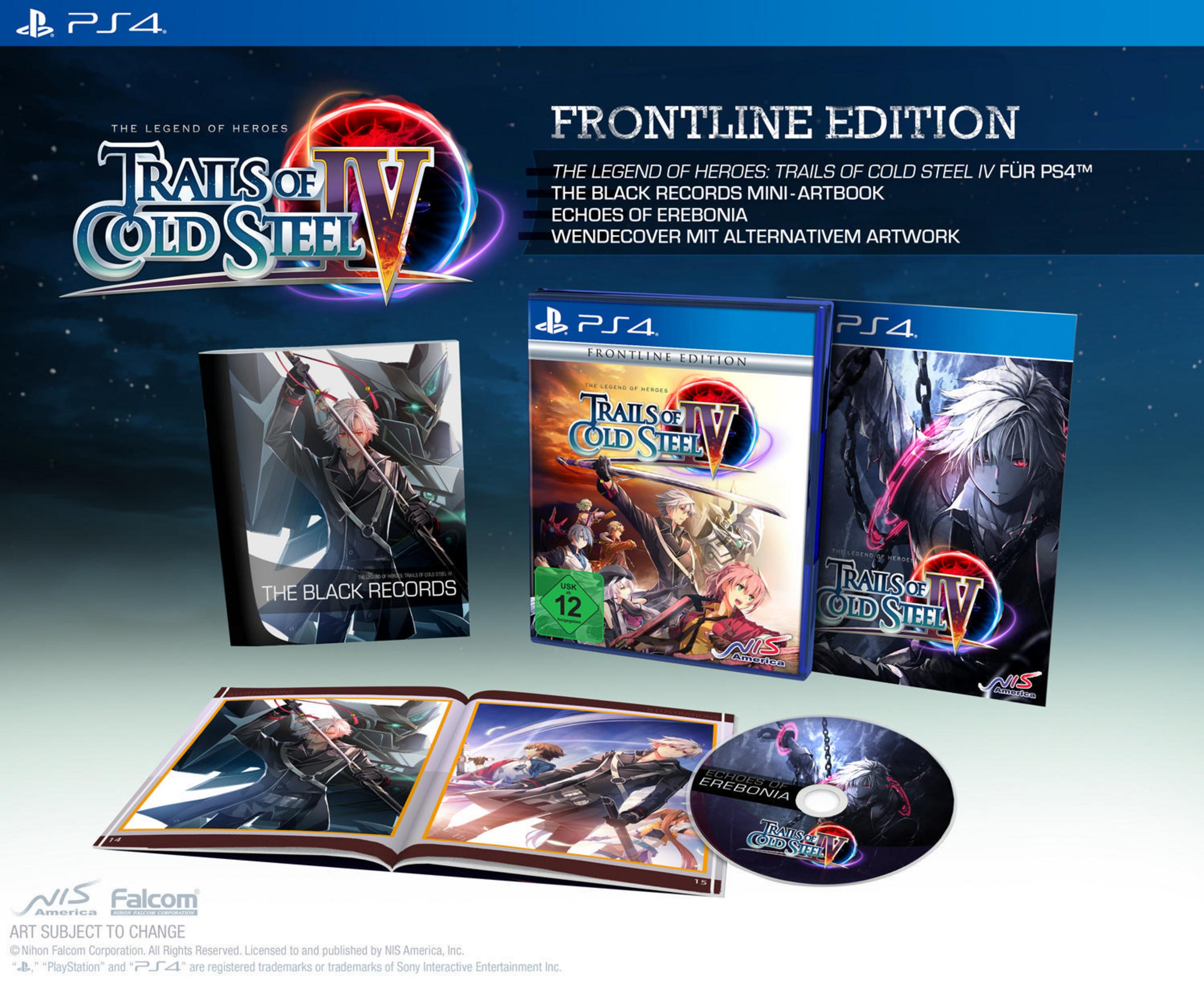 The Legend of Heroes: Trails of Cold Steel IV-Spielset mit Mini-Artbook und CD.