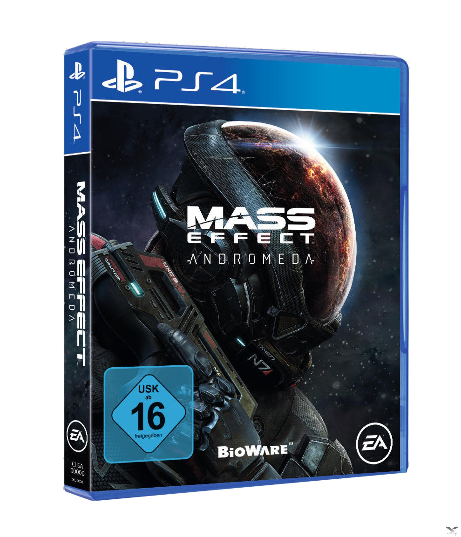 Mass Effect: Andromeda PS4-Spielehülle. Enthält Spielkunst mit Weltraumthema.