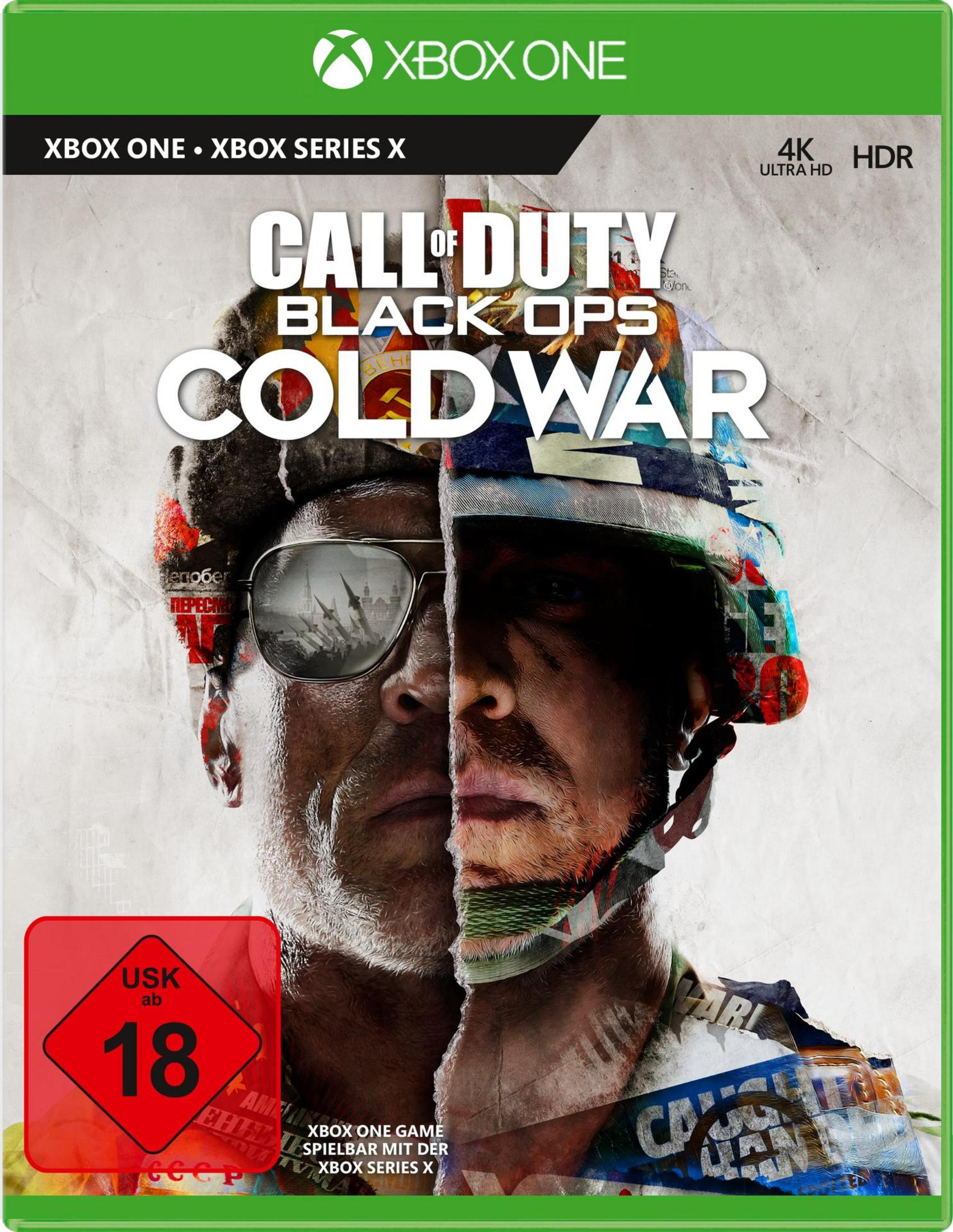 Pudełko gry Call of Duty: Black Ops Cold War. Dwie twarze mężczyzny podzielone na pół.