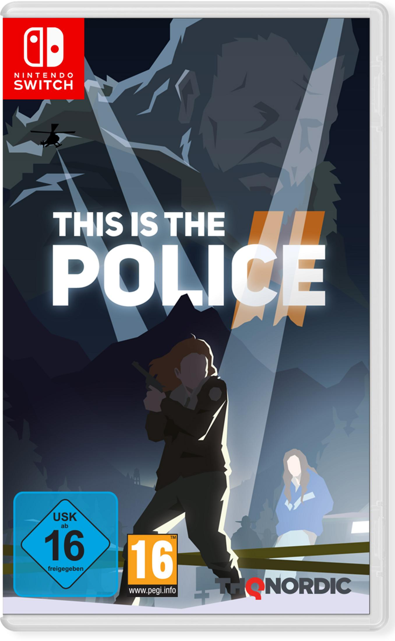 Spielbox von This is the Police 2. Eine Frau mit einer Waffe wird gezeigt. Der Hintergrund zeigt zwei Personen.