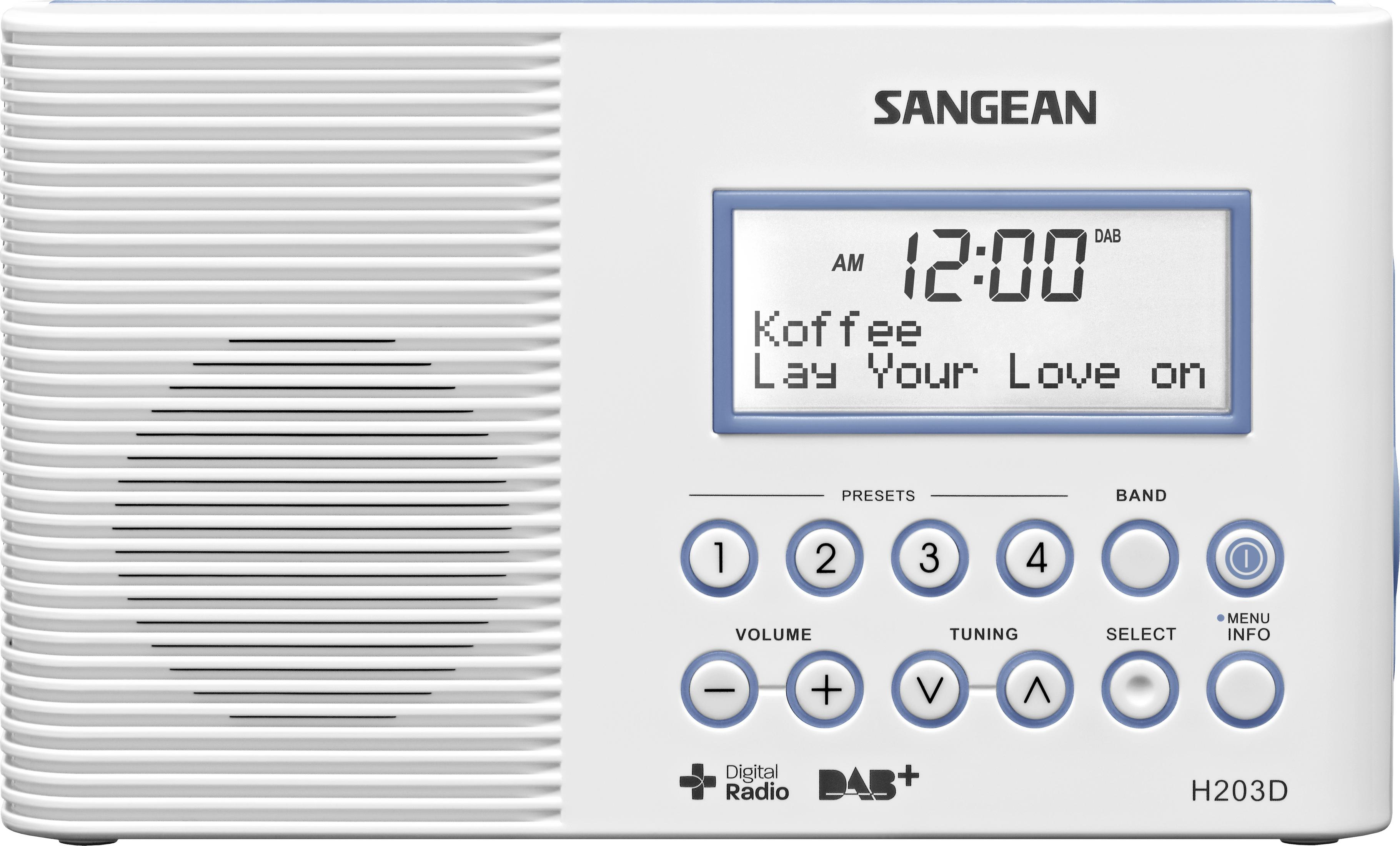 SANGEAN H 203 DAB+ Digital, DAB, Weiß Radio, DAB