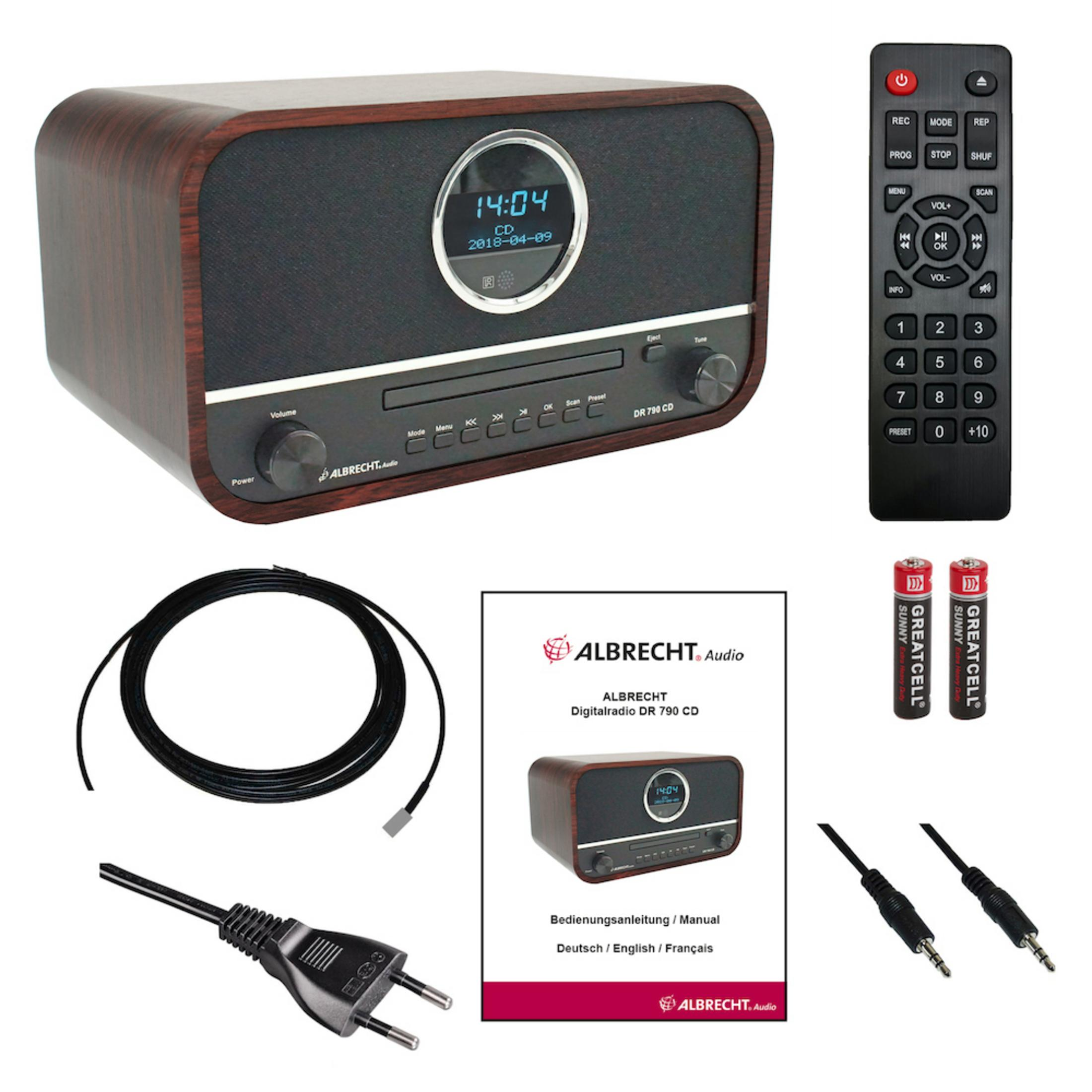 ALBRECHT DR 790 DAB, Radio, Digitalradio, Internet DAB+, FM, Bluetooth, Braun/Schwarz