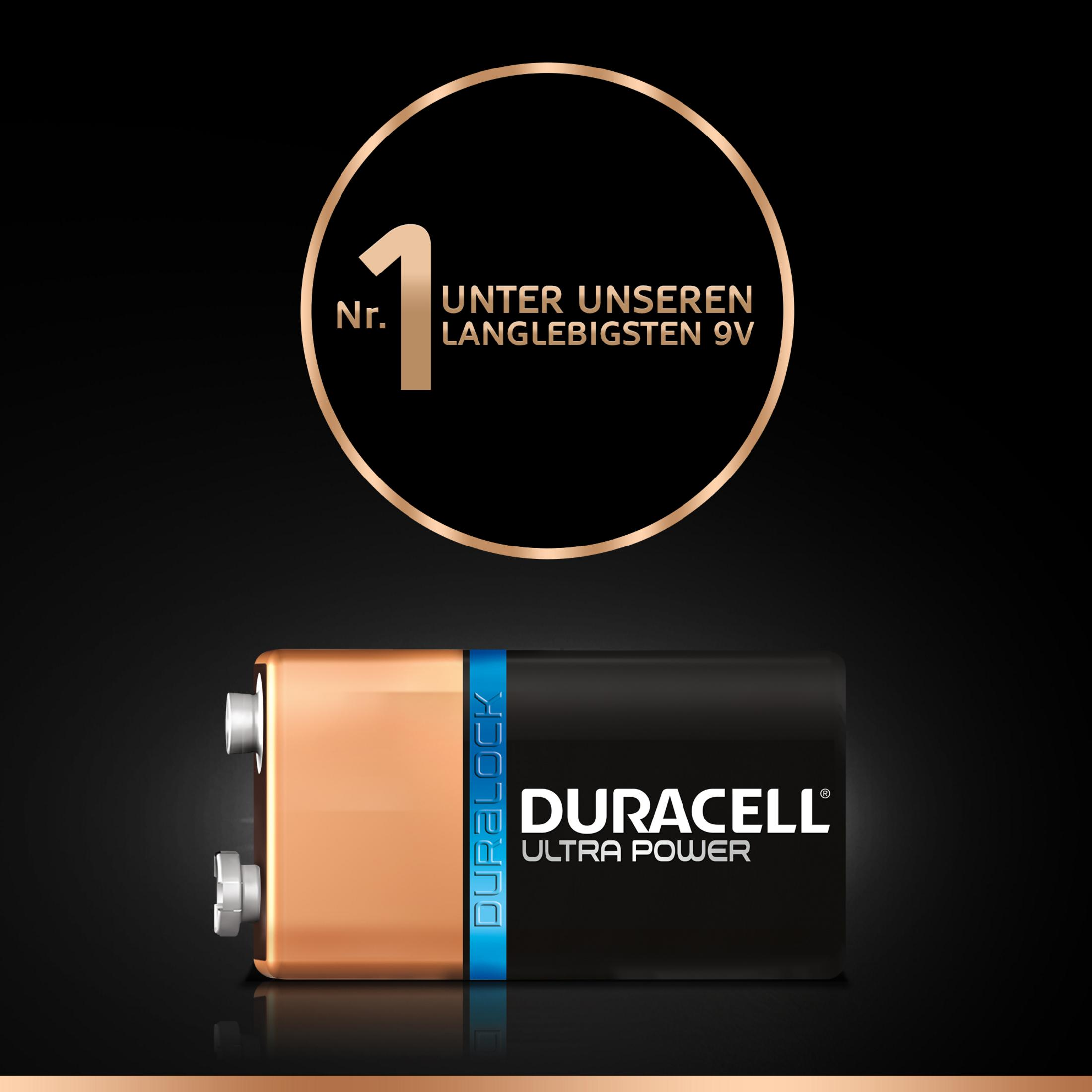DURACELL 105416 Batterie, 9 Stück 1 E-Block Volt Alkaline, UP MN1604/6LR61 9V K1