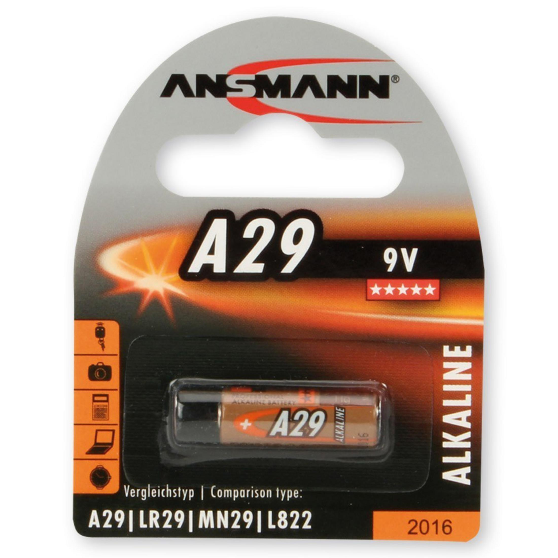 ANSMANN 1510-0008 A29 9V 9 Alkaline, 1 Batterie, Stück ALKALINE Volt LR29