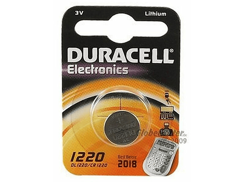 3 Stück DL Volt Batterie, 1220 CR1220 668885 DURACELL Lithium, B1 1
