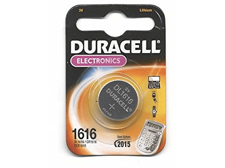 DURACELL 774678 DL 1616 B1 CR1616 Batterie, Lithium, 3 Volt, 55 mAh 1 Stück