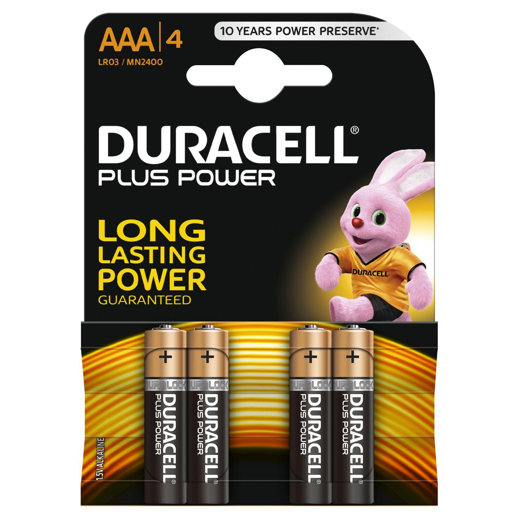 K4 DURACELL Stück POWER-AAA 1.5 2400/LR03 MN Batterie, AAA Volt Alkaline, 4 018457