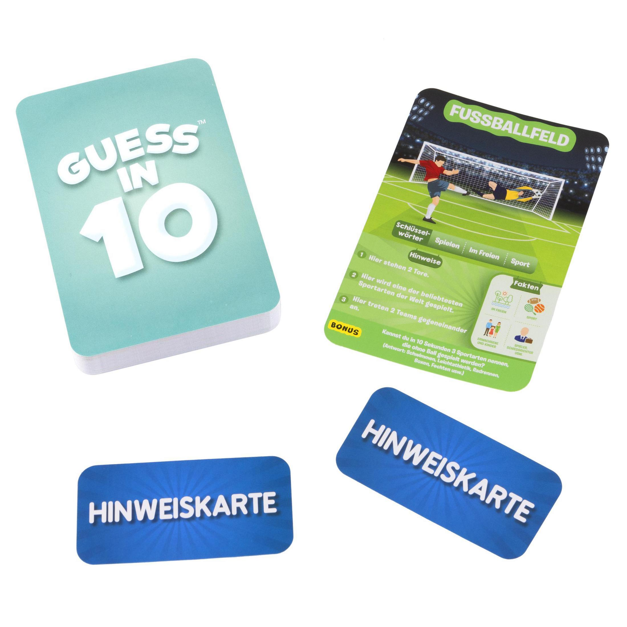 Ein Brettspiel mit Karten und Anweisungskarten mit Text und Bildern.