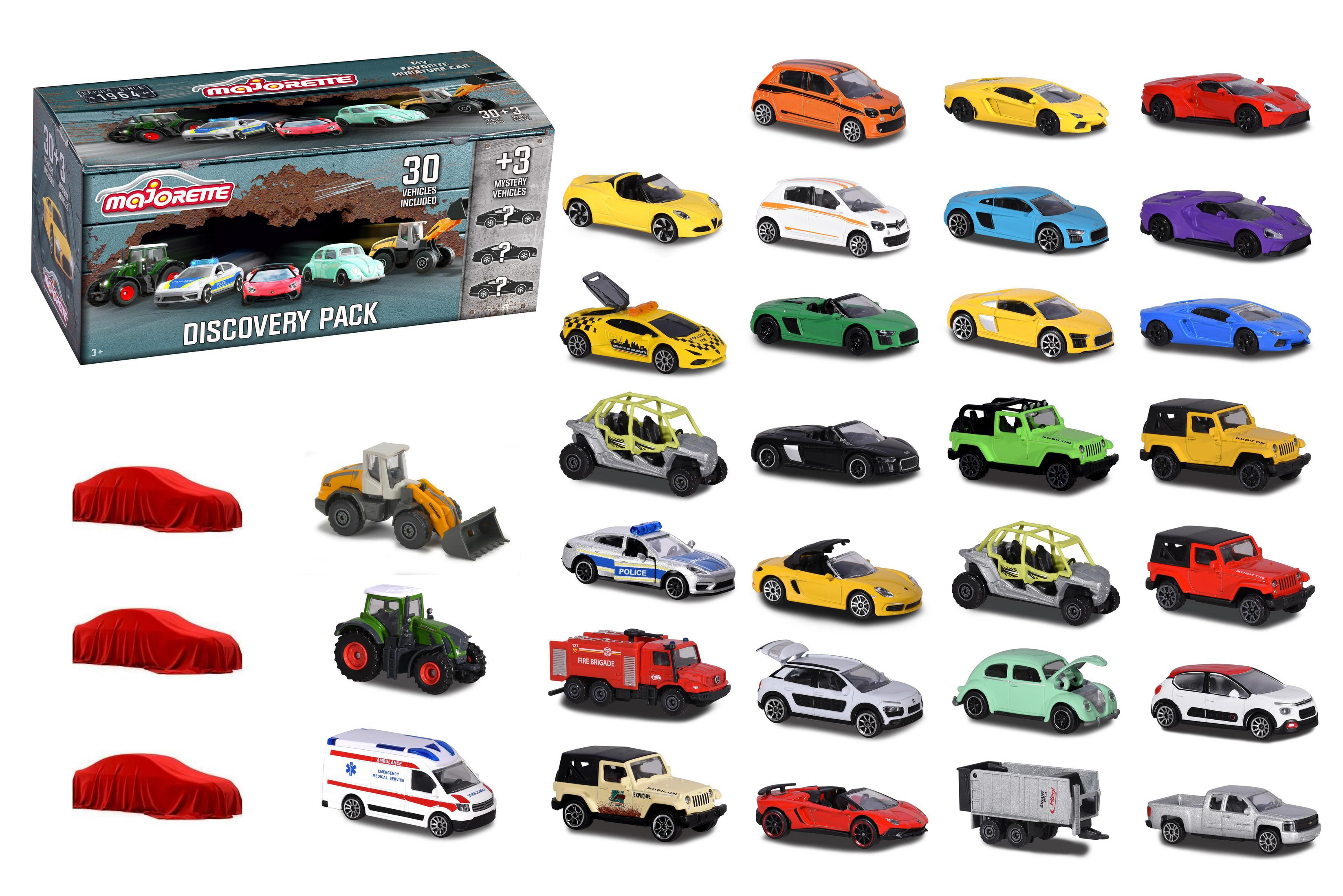 MAJORETTE 212058596 30 + Mehrfarbig PACK inklusive 33 DISCOVERY Spielzeugautos 3 Set
