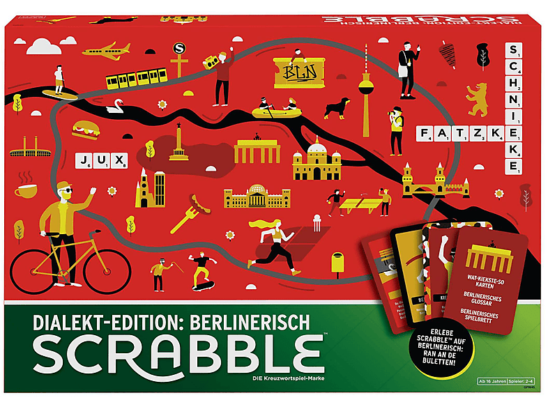 SCRABBLE DIALEKT-EDITION: MATTEL GPW45 Gesellschaftsspiel BERLIN Mehrfarbig GAMES