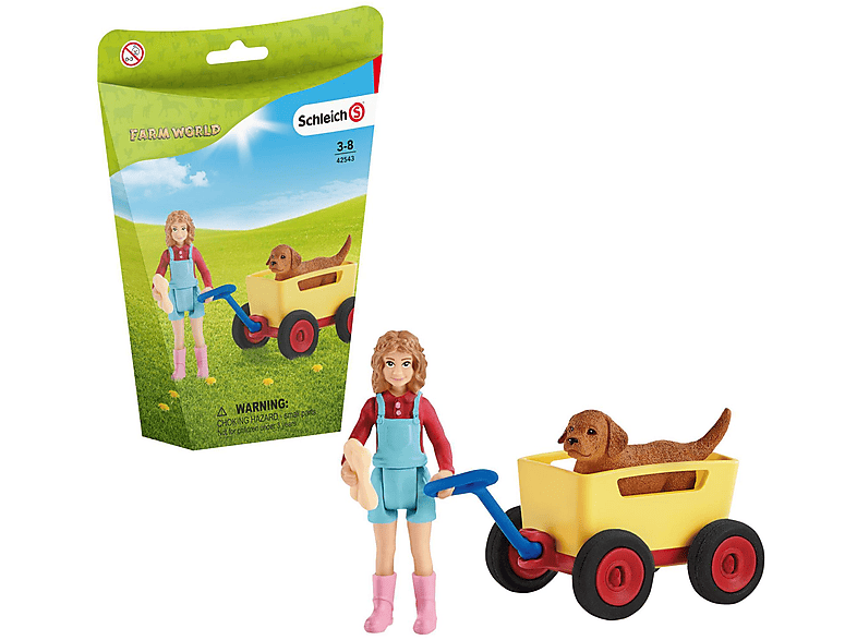 Schleich 42543 Excursion En Chariot - Aventure à La Ferme Pour Enfants 3-8 Ans Avec Sarah Et Bello Le Chiot