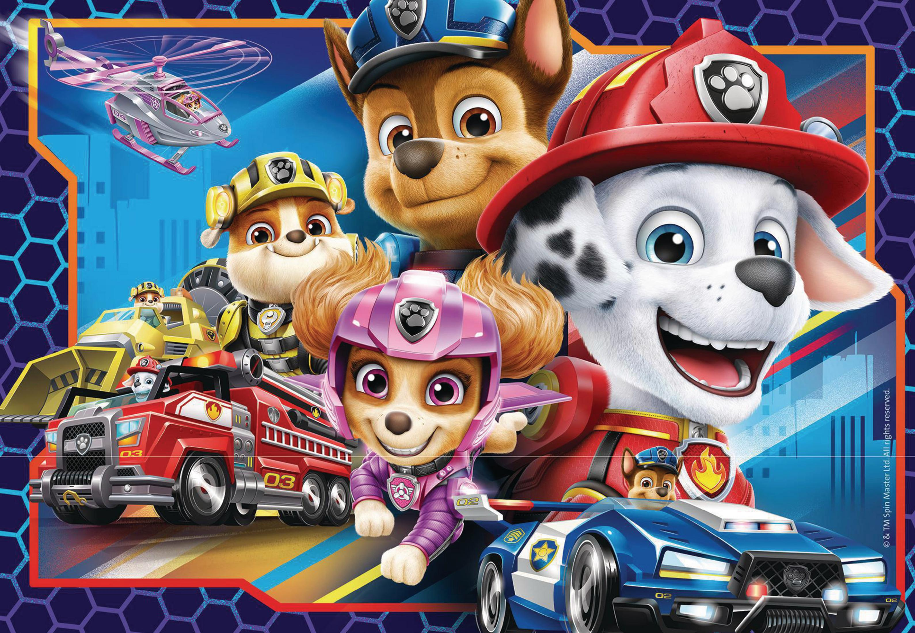 Paw Patrol Puzzle mit den Charakteren, darunter Chase, Marshall, Skye und Rubble.