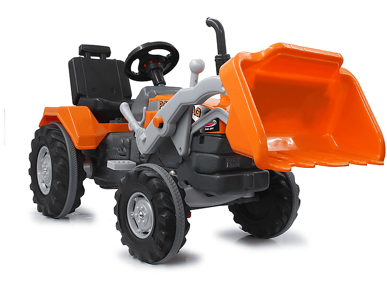 JAMARA 460815 TRETTRAKTOR FRONTLADER POWER DRAG Kinderfahrzeug Orange | Kinder Elektrofahrzeuge