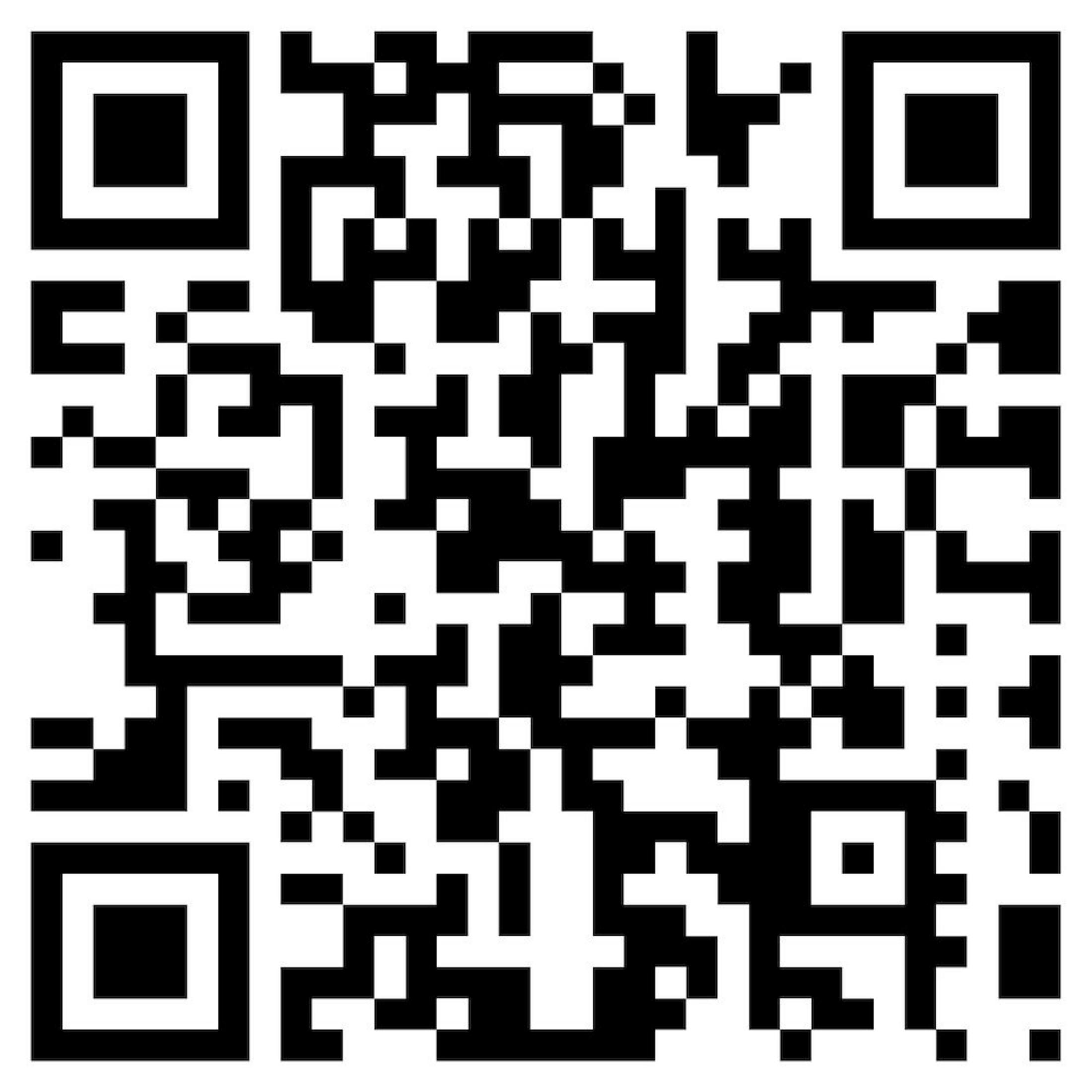 Czarno-biały kod QR. Kwadraty i prostokąty w wzorze siatki.