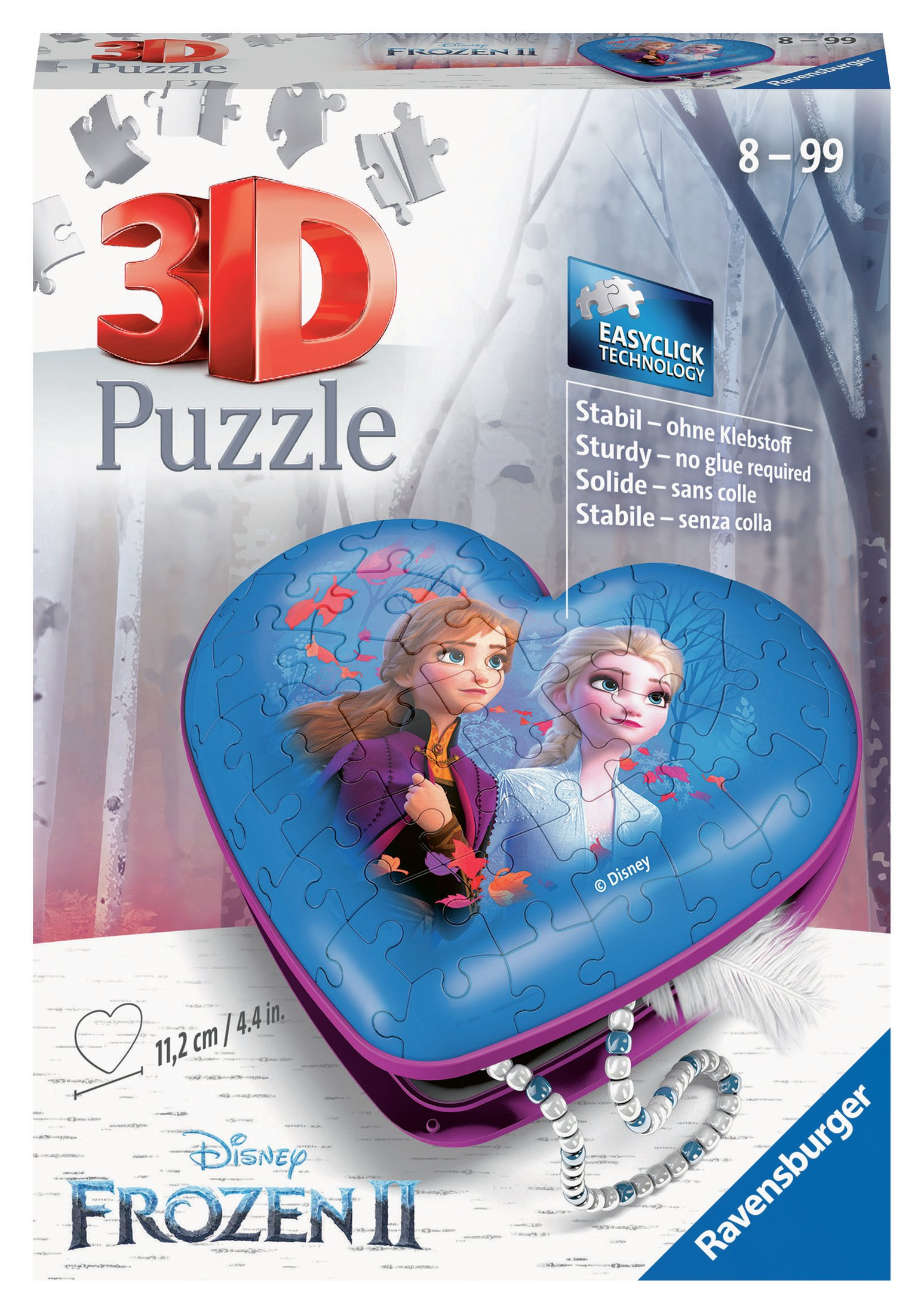 RAVENSBURGER 11236 HERZSCHATULLE 2 Puzzle FROZEN 3D Mehrfarbig