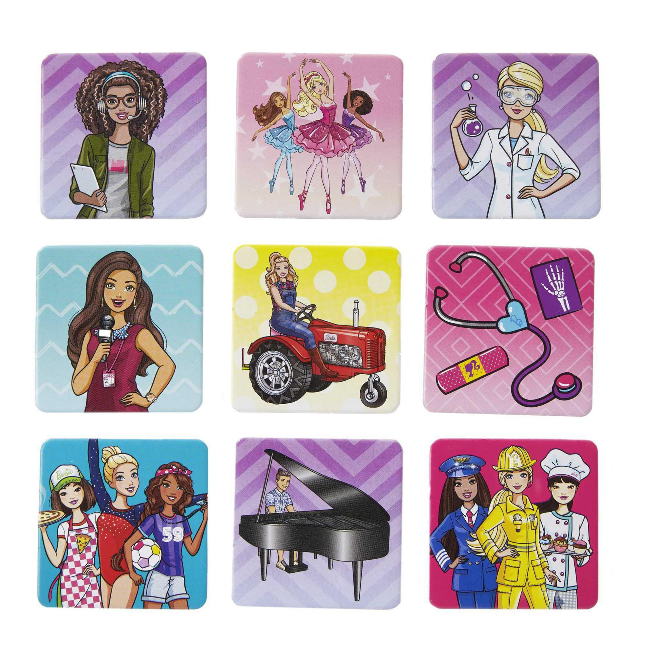 Barbie-Spielkarten mit Karriere-Thema. Mit verschiedenen Berufen und Puppen.