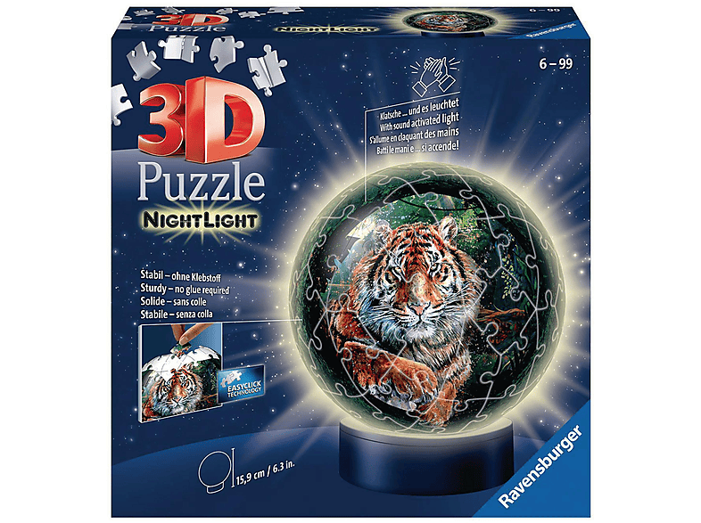 RAVENSBURGER 11248 NACHTLICHT-RAUBKATZEN 3D Puzzle Mehrfarbig
