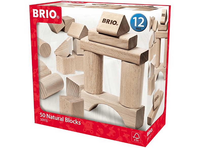 NATUR HOLZBAUSTEINE 50TEILE 30113 BRIO Bausatz Natur