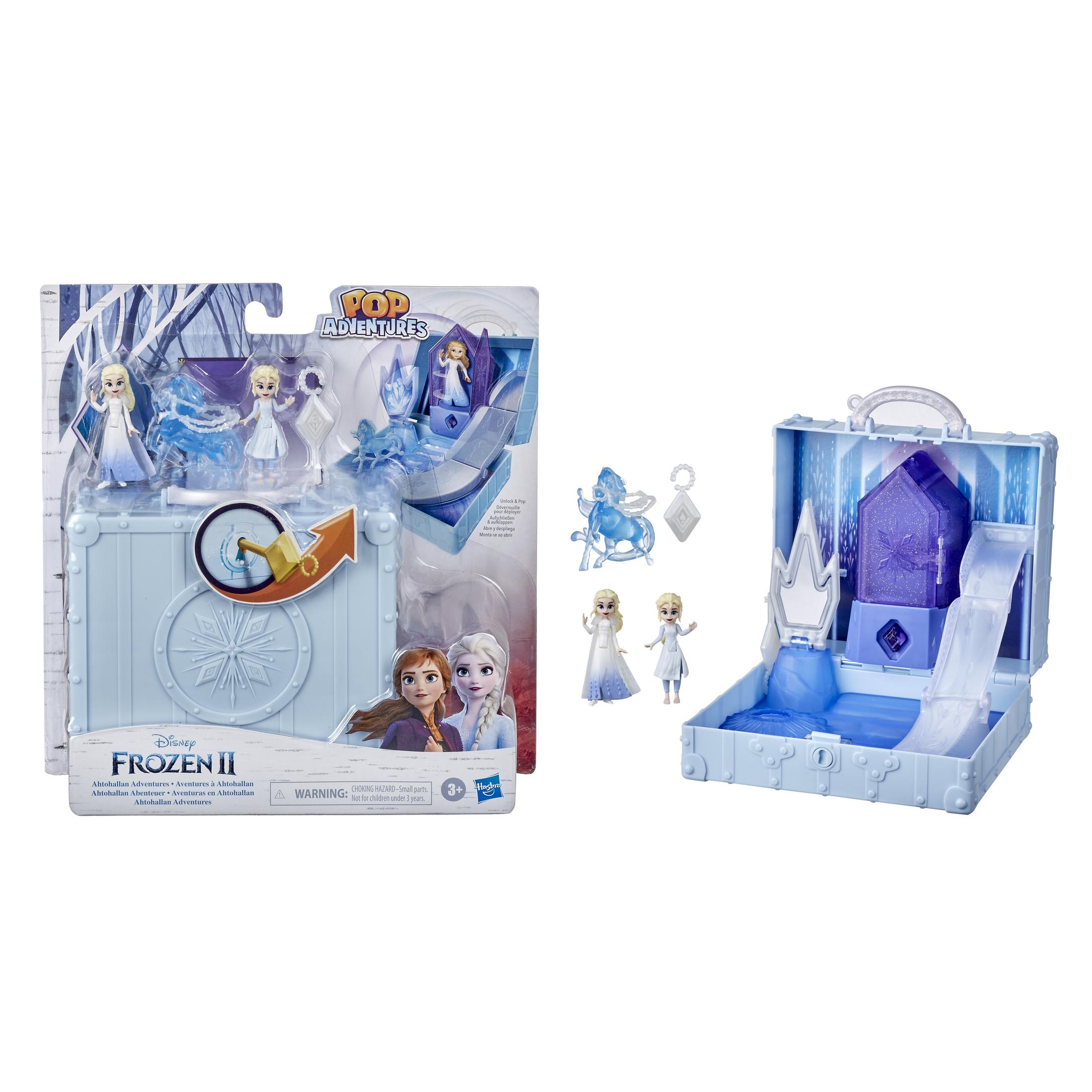Frozen II Spielzeugset mit Elsa-Puppen und verschiedenen Zubehörteilen.