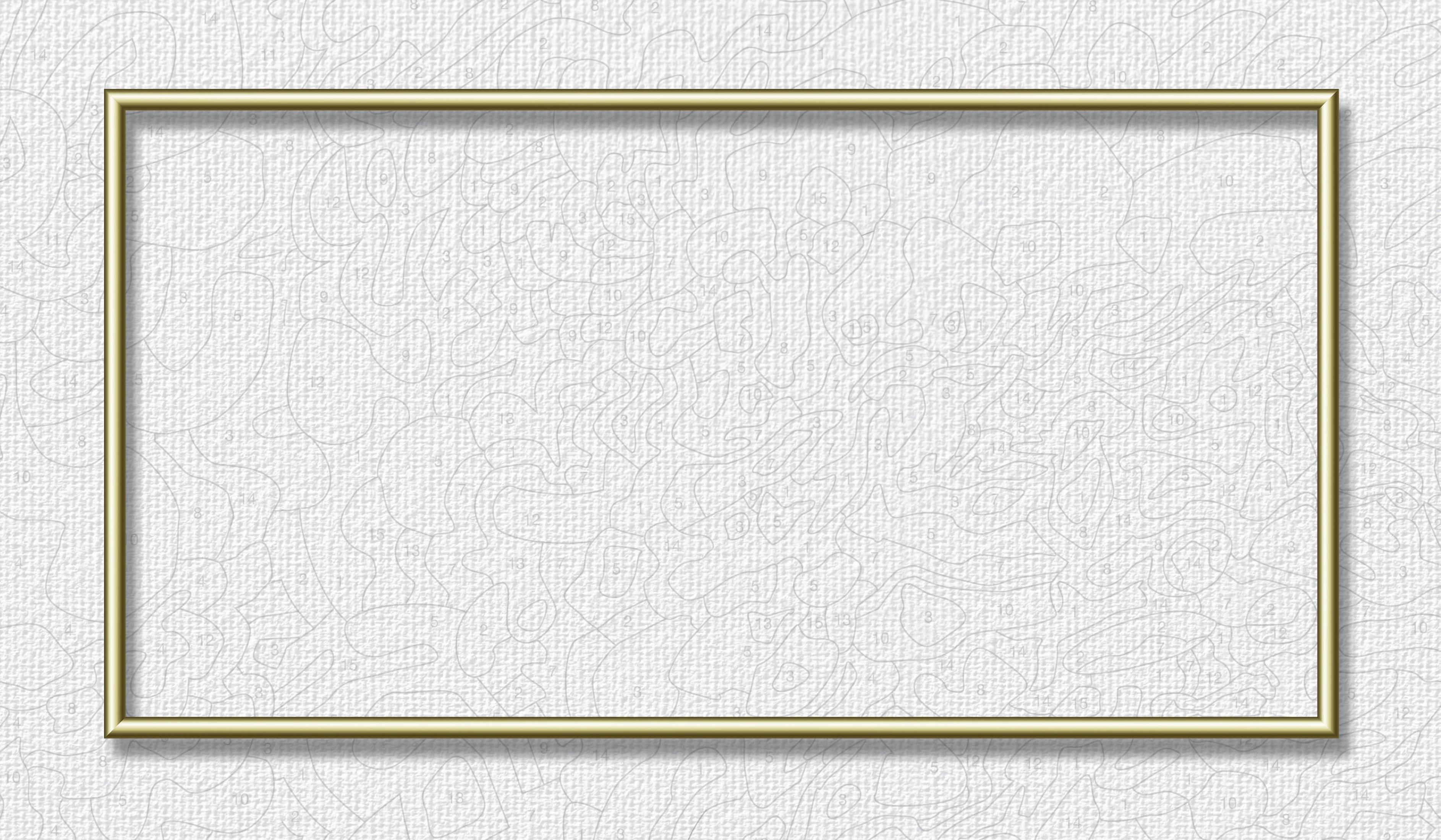 Ein goldener rechteckiger Rahmen auf weißem Hintergrund mit schwachen Linien. Die Linien sehen aus wie eine Leinwand.