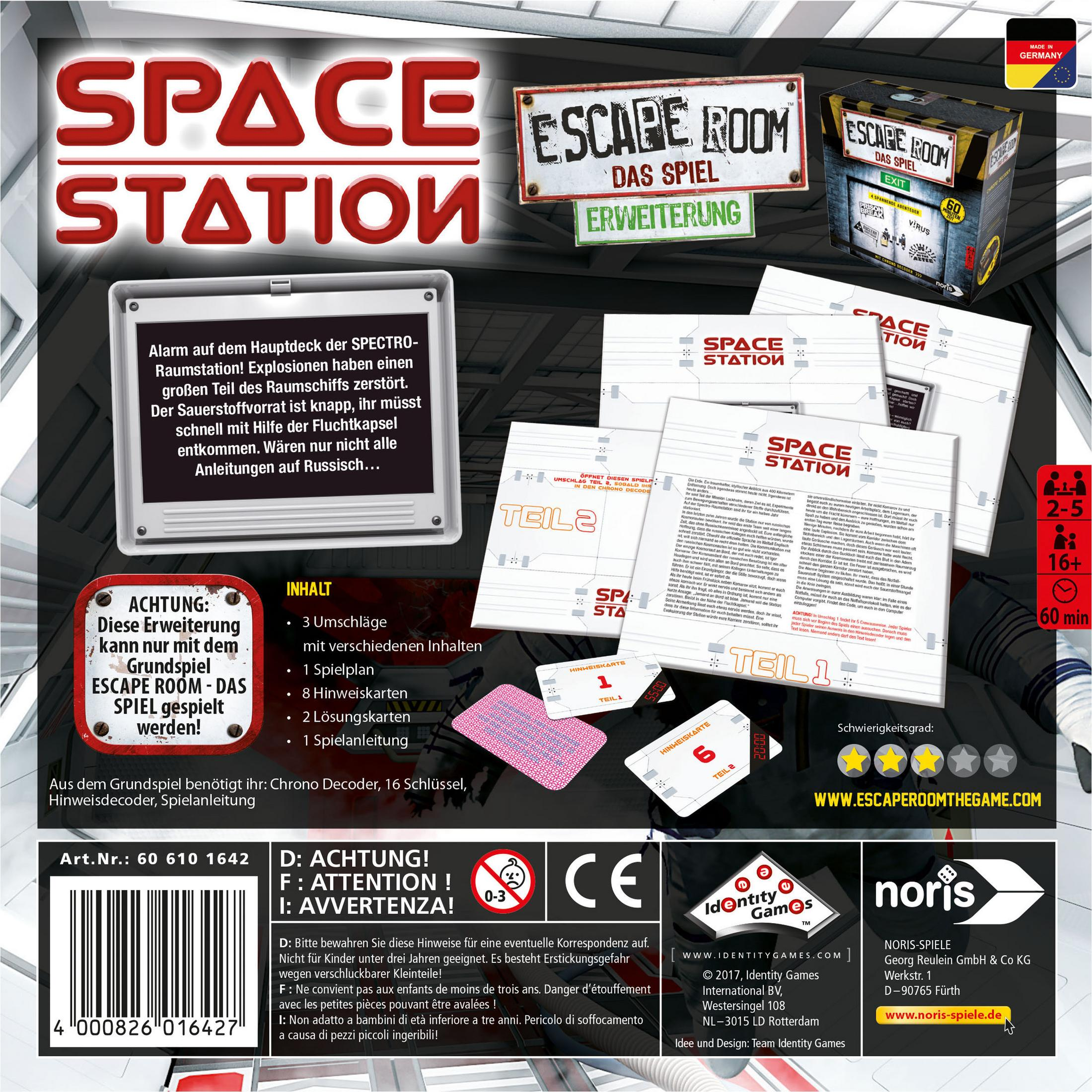 NORIS 606101642 ESCAPE SPACE ROOM STATION Mehrfarbig Gesellschaftsspiel